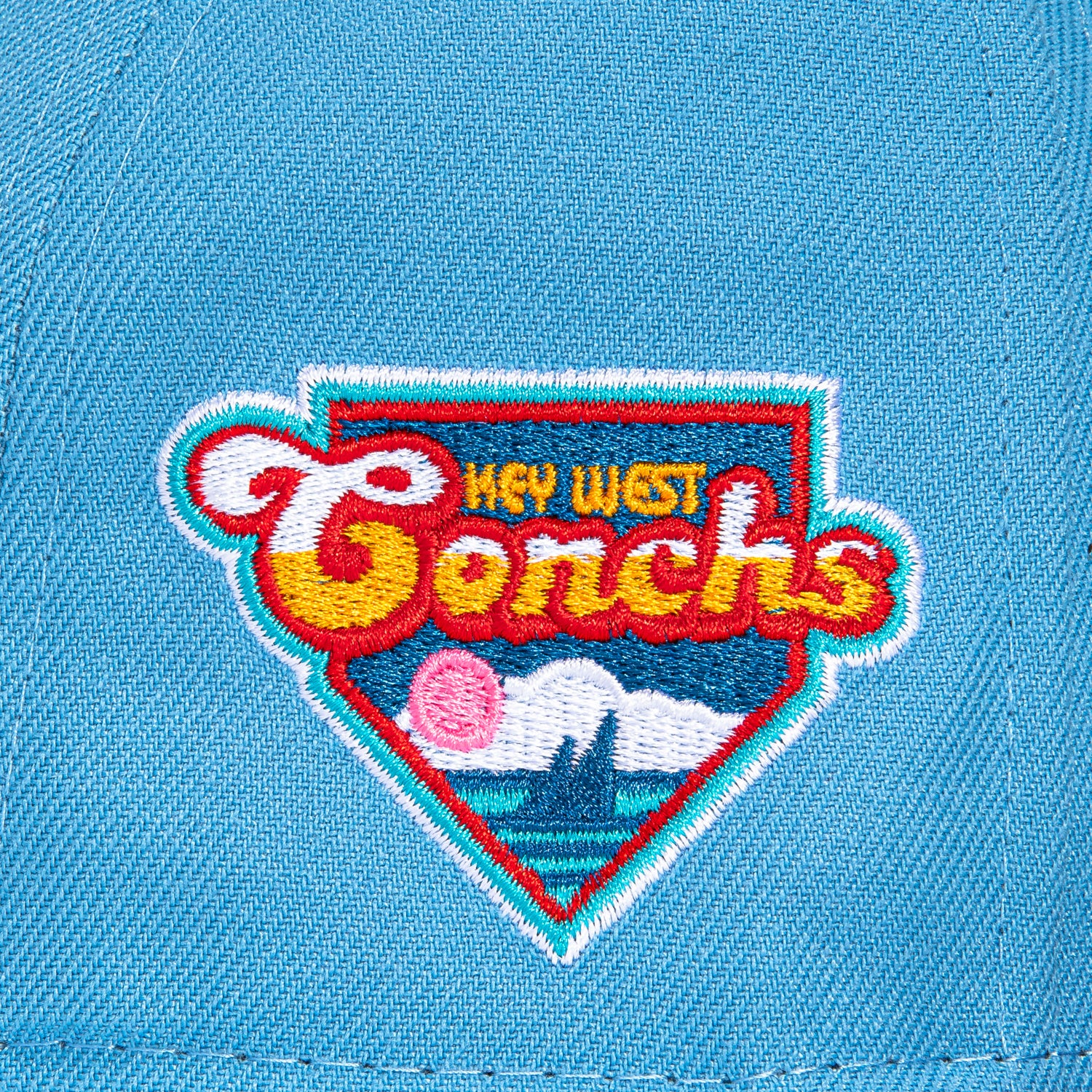 New Era 59Fifty Key West Conchs Logo Patch Hat - Light Blue, Purple