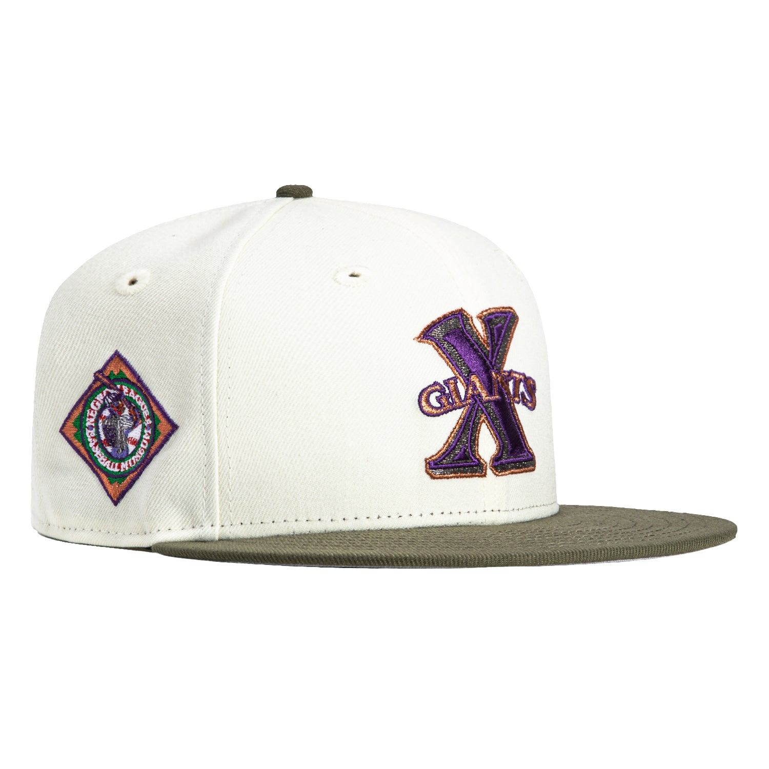 New Era 59Fifty Cuban Giants Negro League Patch Hat - White, Olive