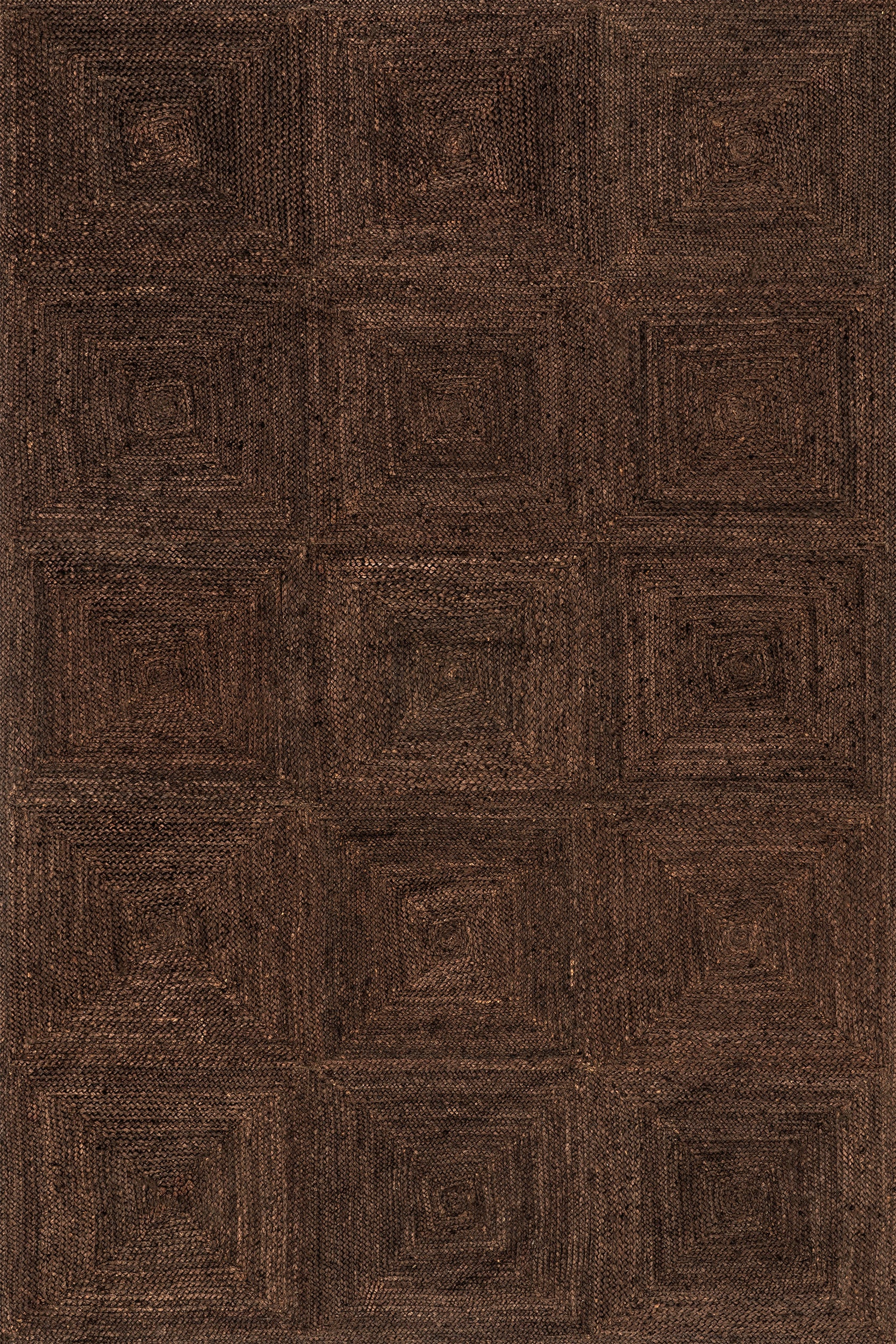 Juniper Jute Tiled Rug | Dark Brown