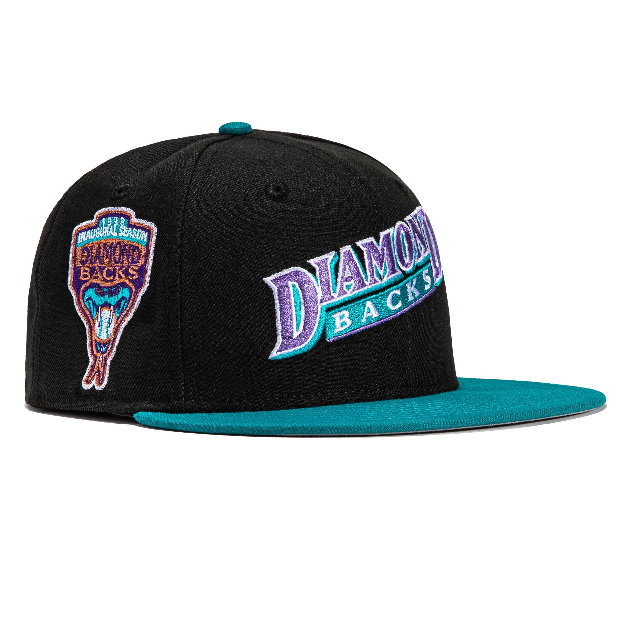 New Era 59Fifty Arizona Diamondbacks Inaugural Patch Word Hat - Black, Teal