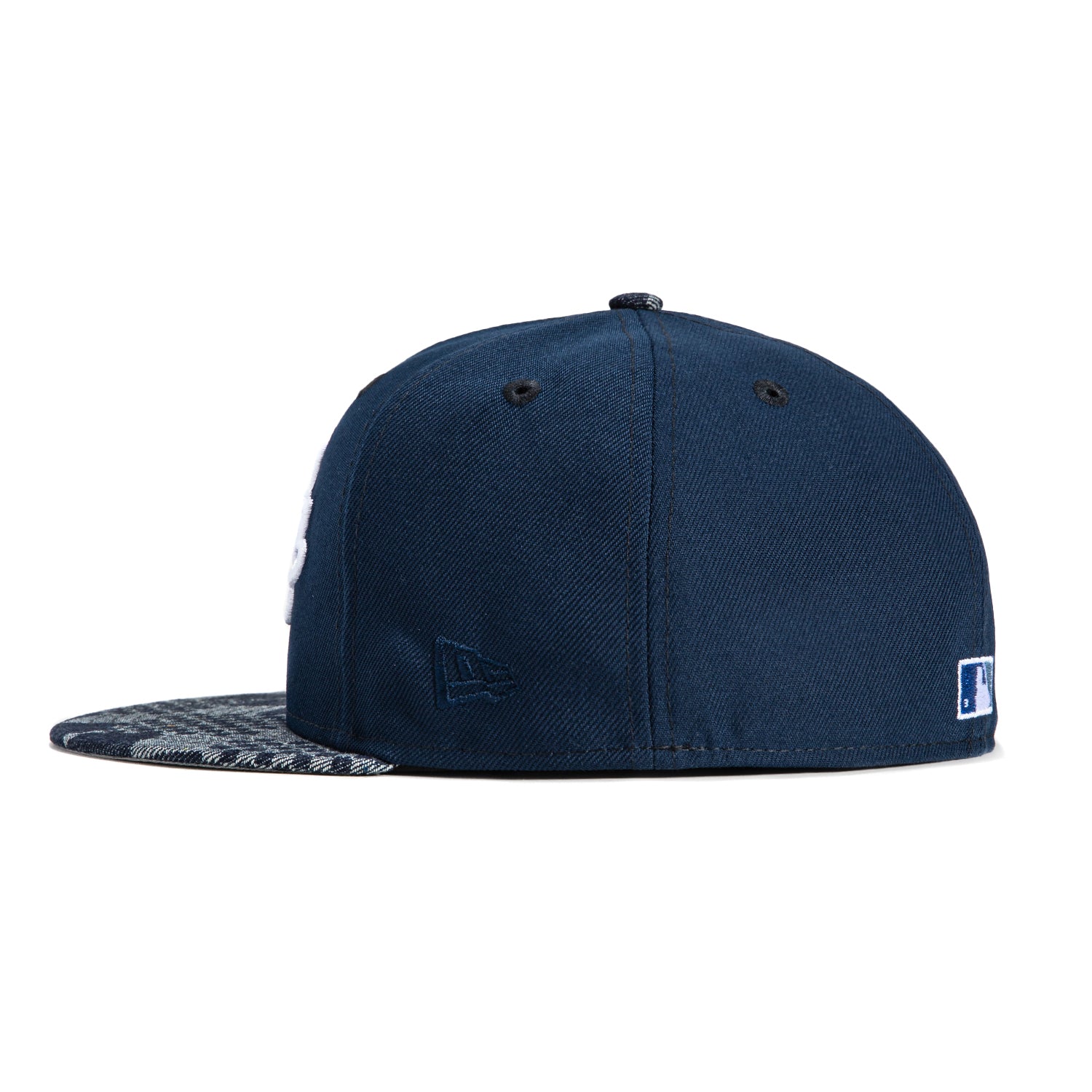 New Era 59Fifty Brooklyn Dodgers Script 1955 World Series Patch Hat - Navy, Denim