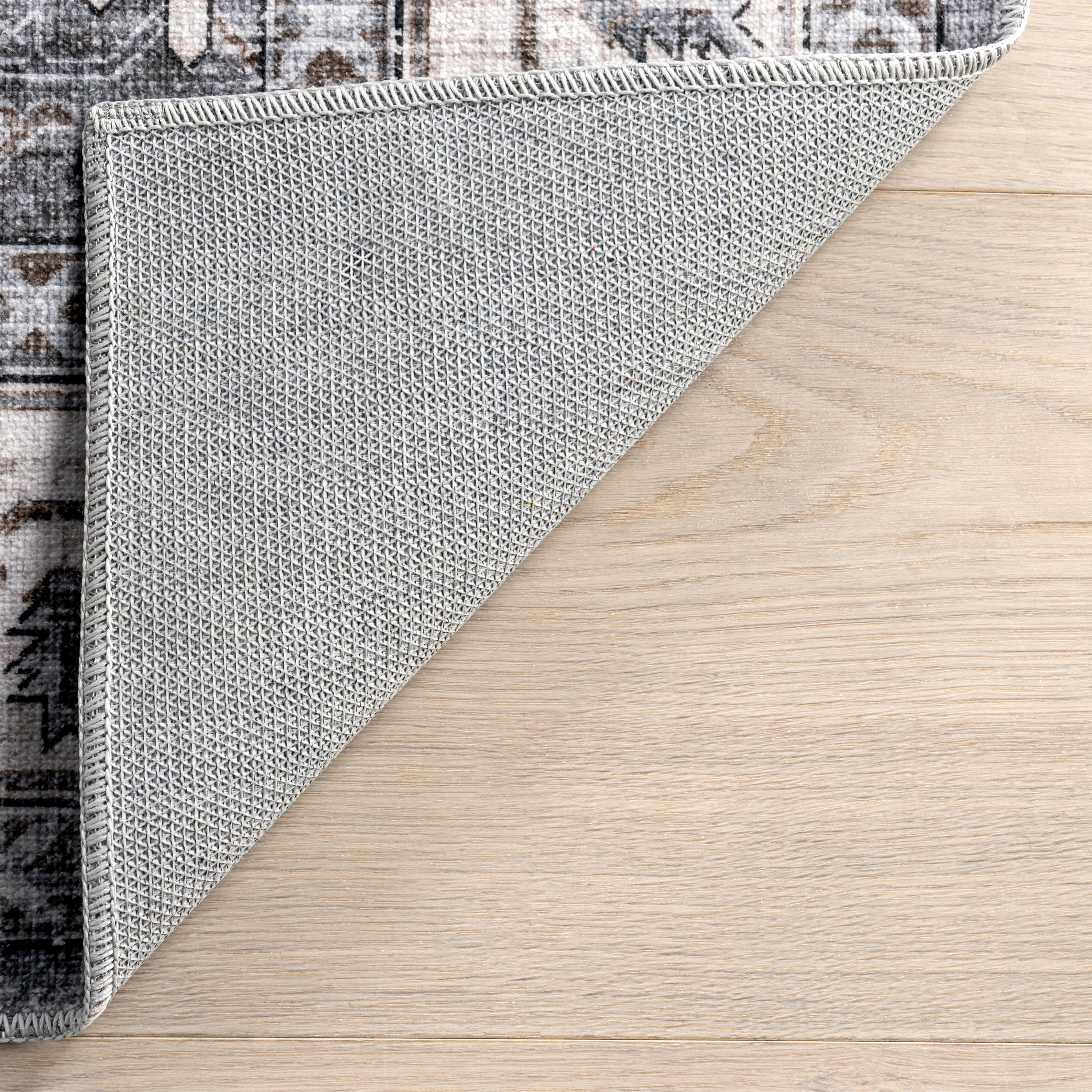 Myrtle Washable Vintage Rug | Grey