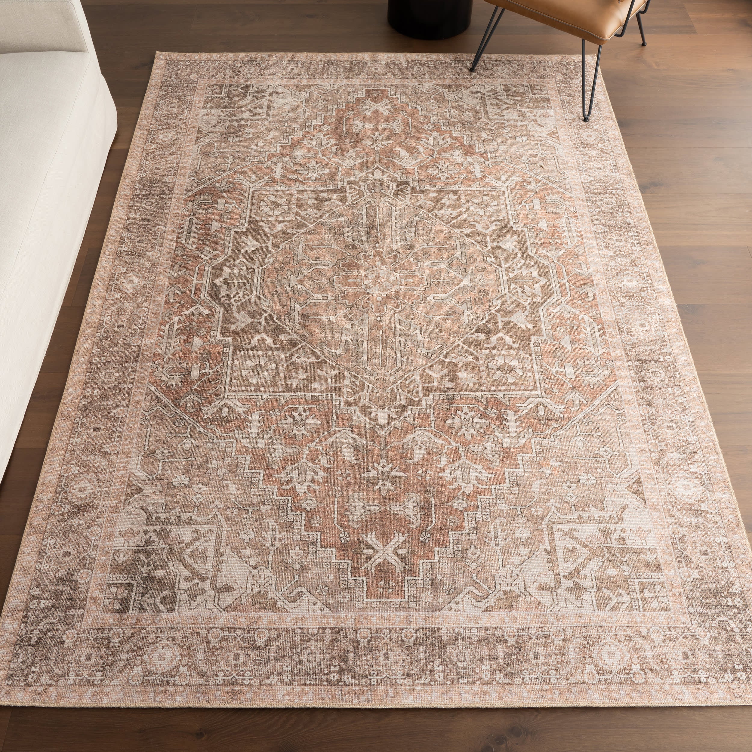 Maddison Vintage Medallion Rug | Light Brown