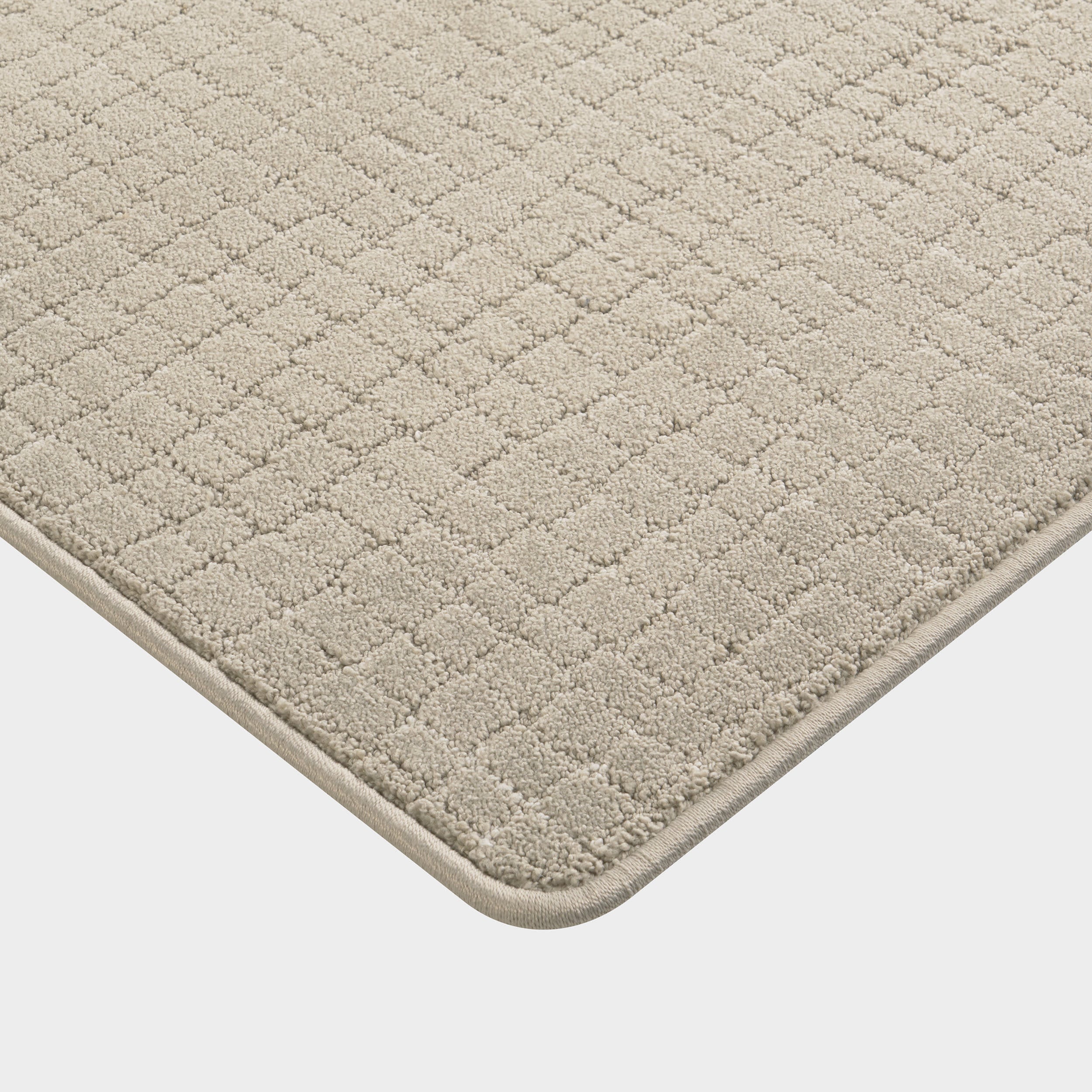 Chickadee Checked Custom Rug | Light Grey