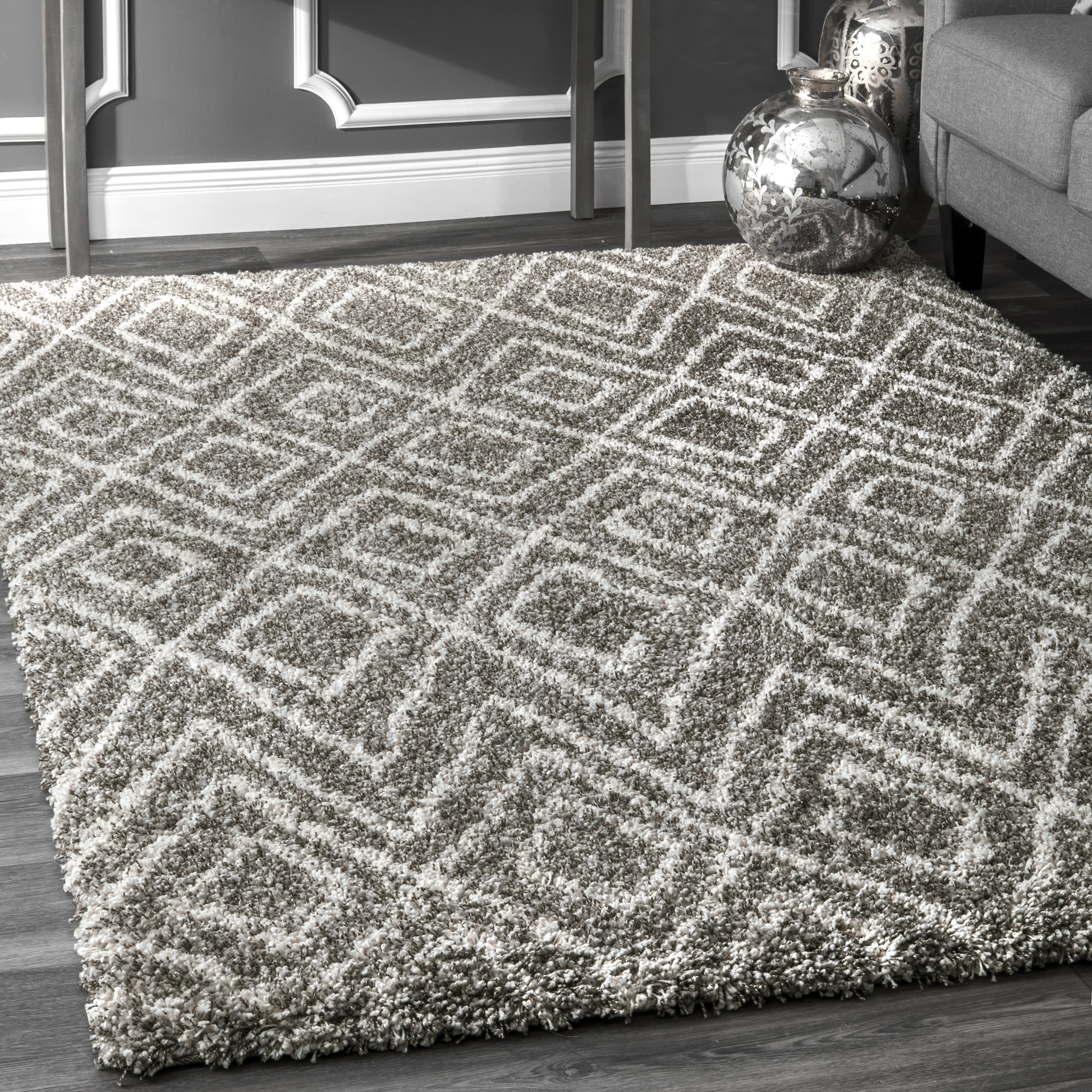 Moroccan Diamond Rug | Dark Grey