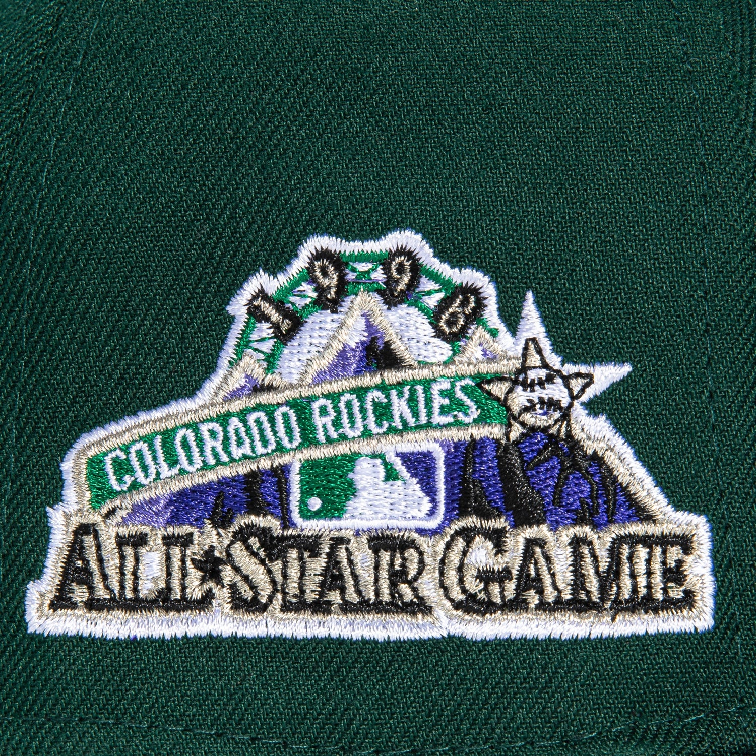 New Era 59Fifty Colorado Rockies 1998 All Star Game Patch Logo Hat - Green, Black