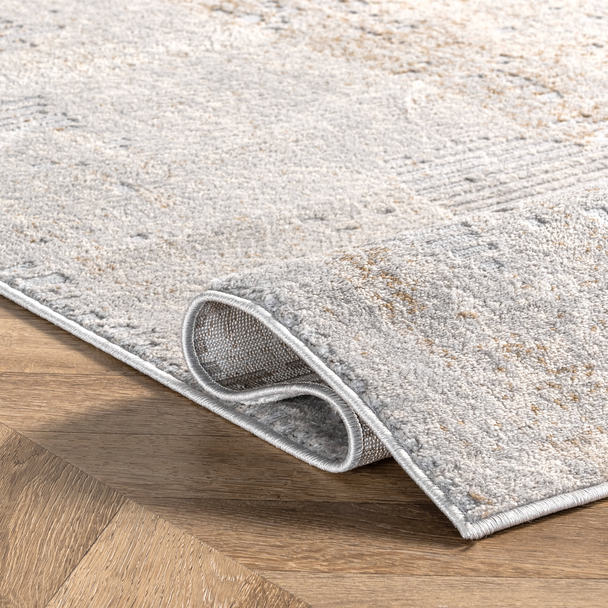 Iris Textured Abstract Rug | Light Grey