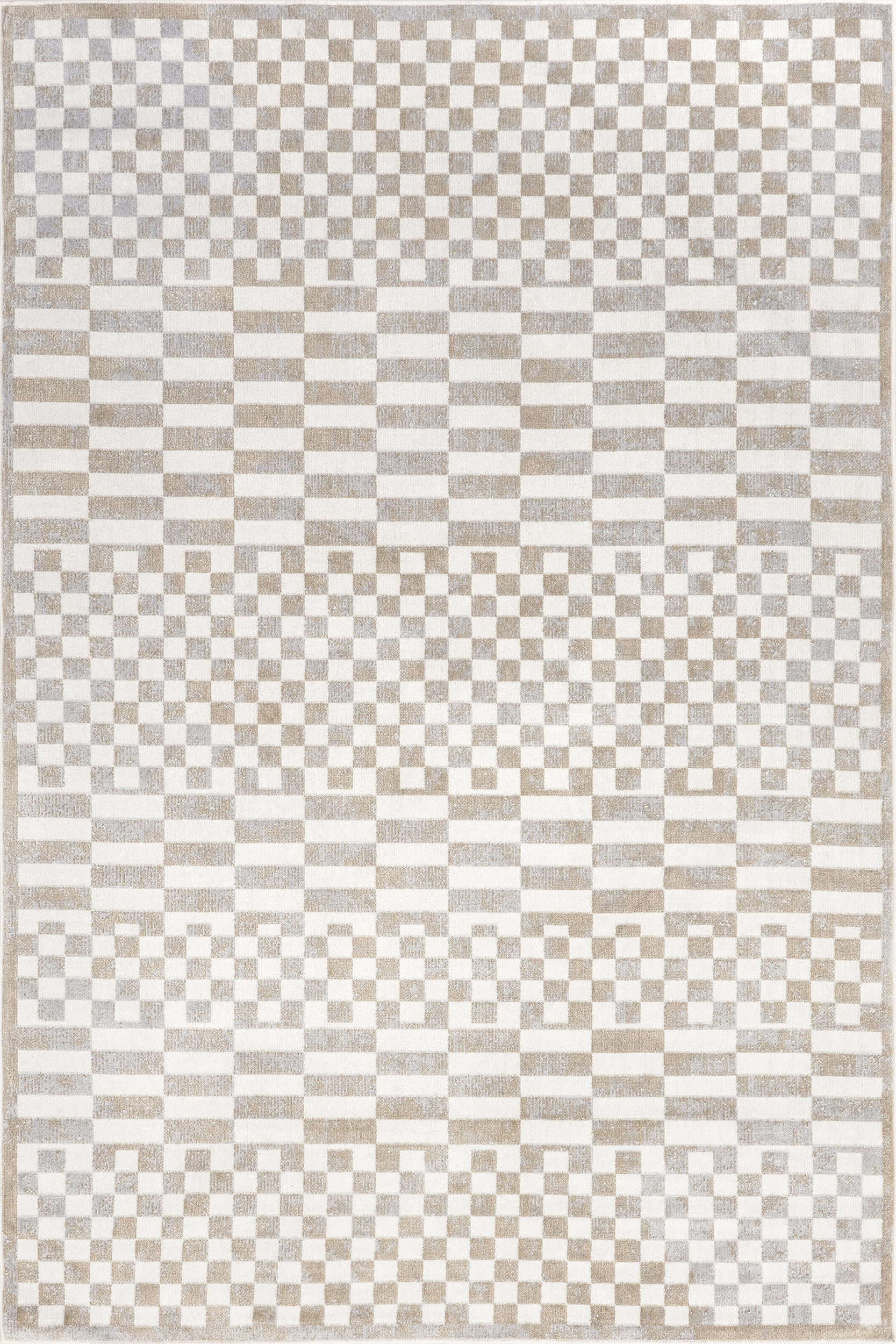 Kallie Washable Tiled Rug | Beige