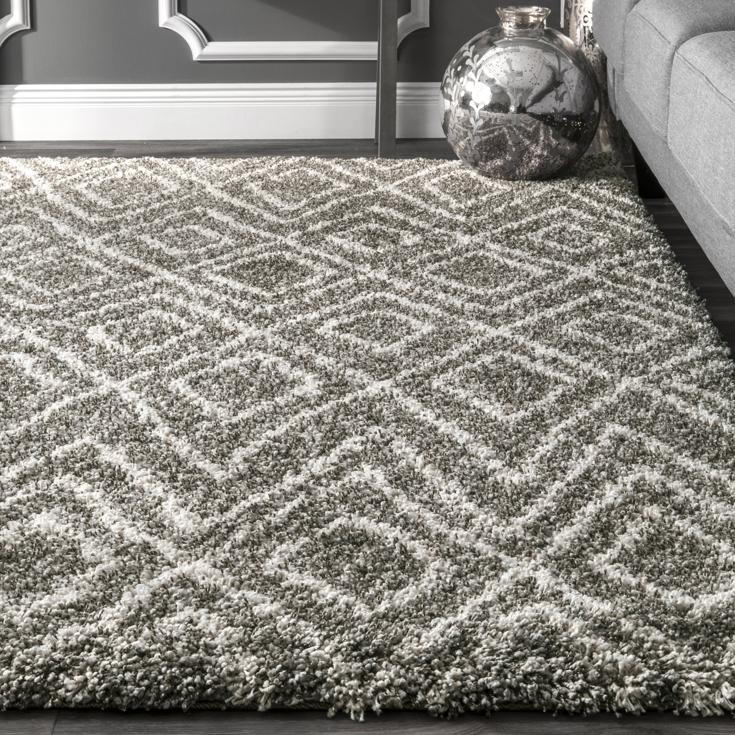 Moroccan Diamond Rug | Dark Grey