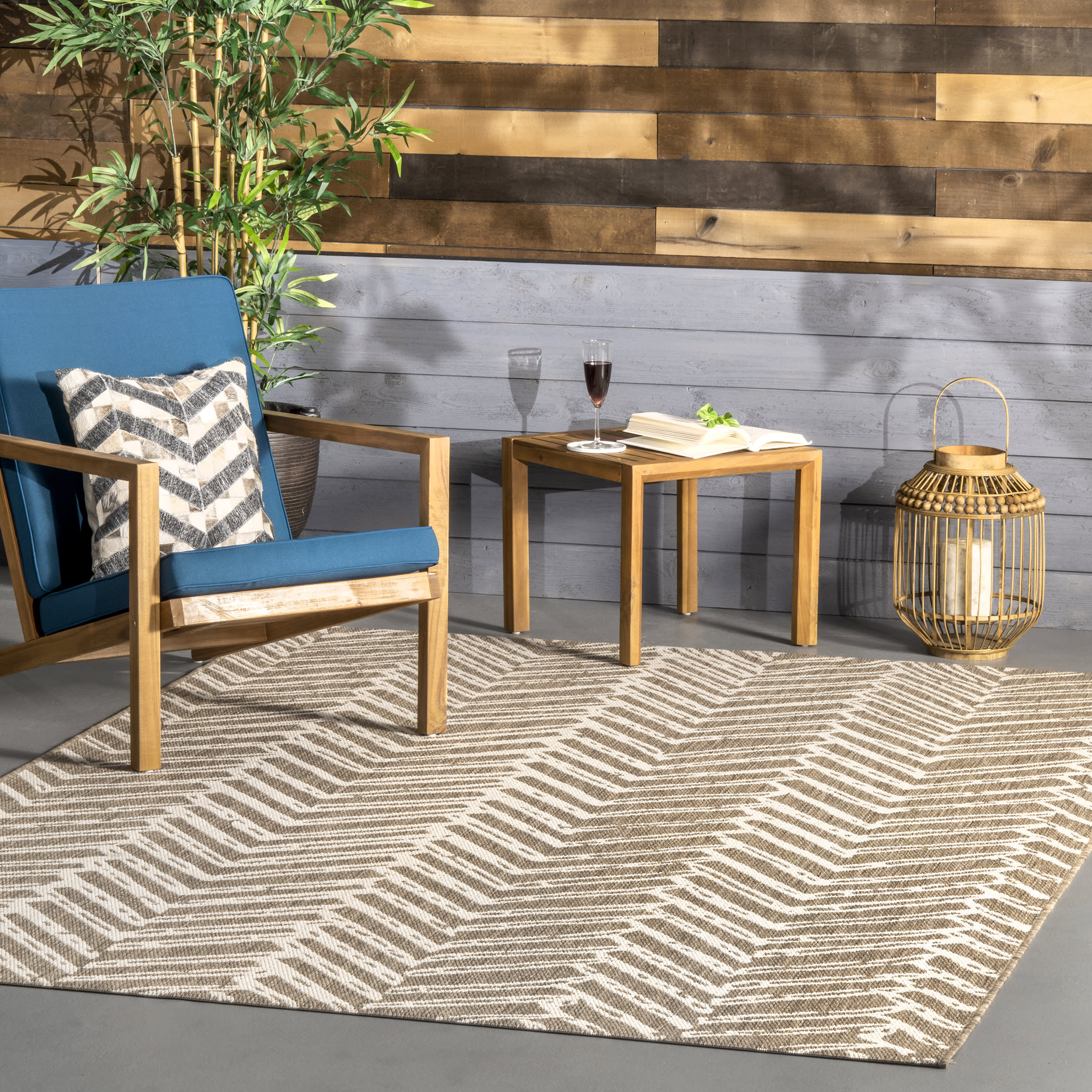 Herringbone Indoor/Outdoor Rug | Brown