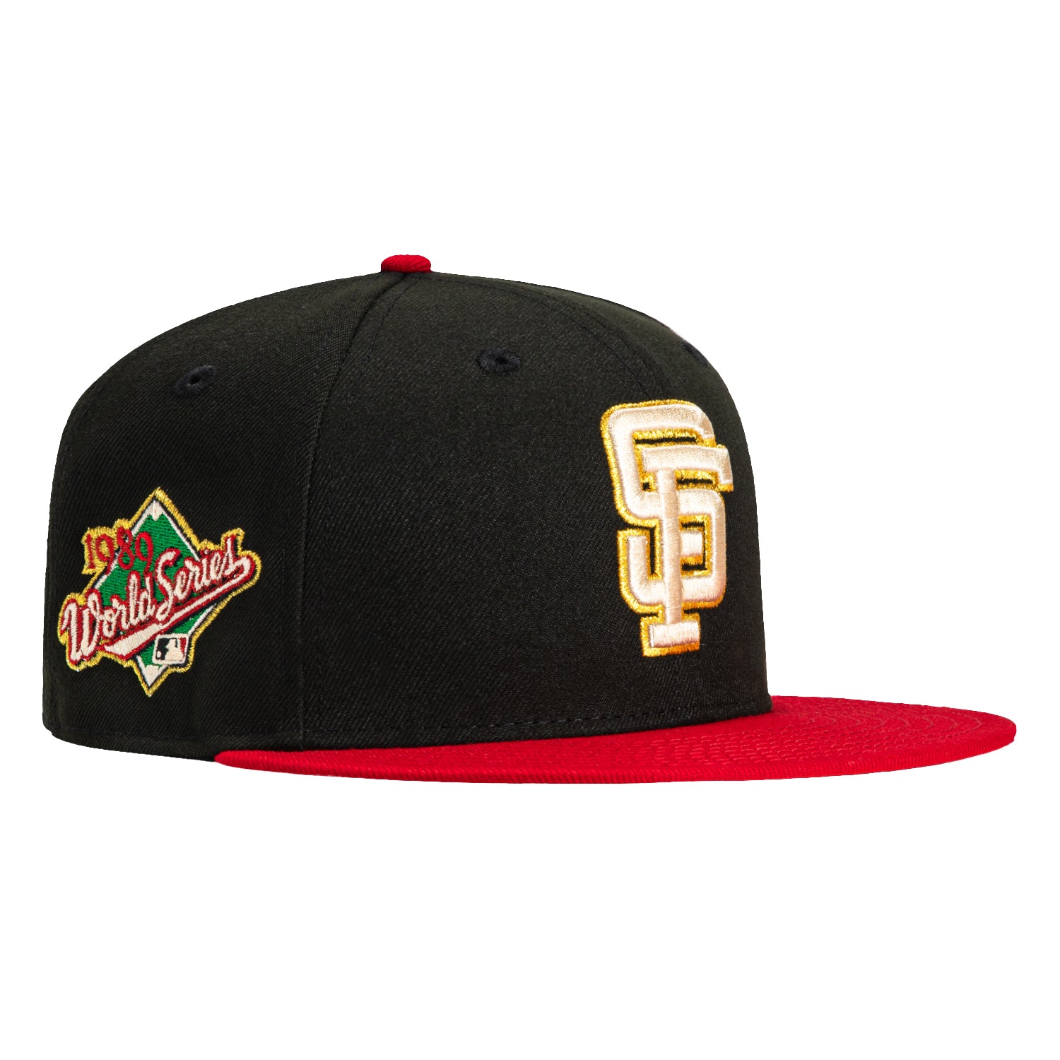 New Era 59Fifty San Francisco Giants 1989 World Series Patch Hat - Black, Red, Tan, Metallic Gold