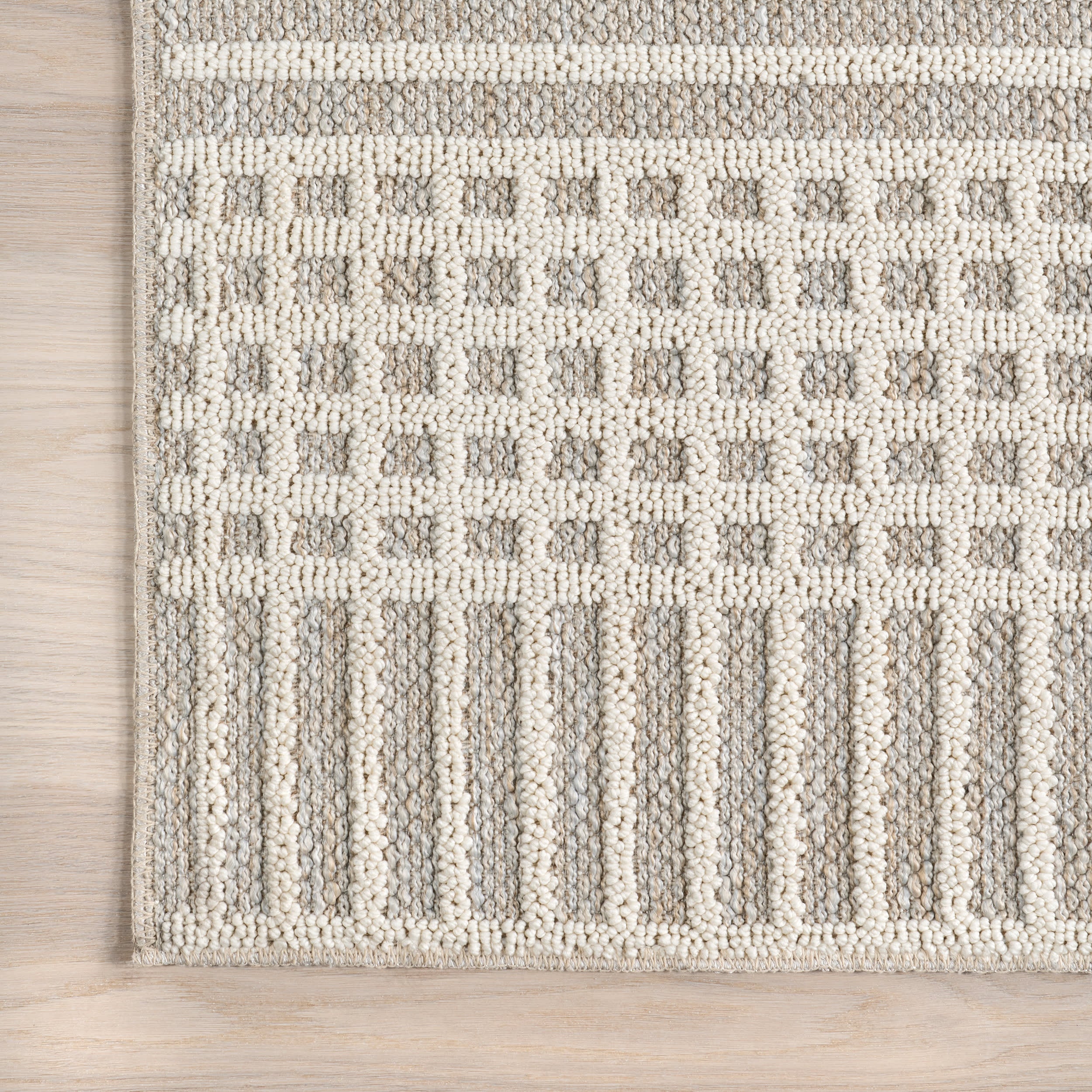 Fredrika Geometric Washable Rug | Light Grey