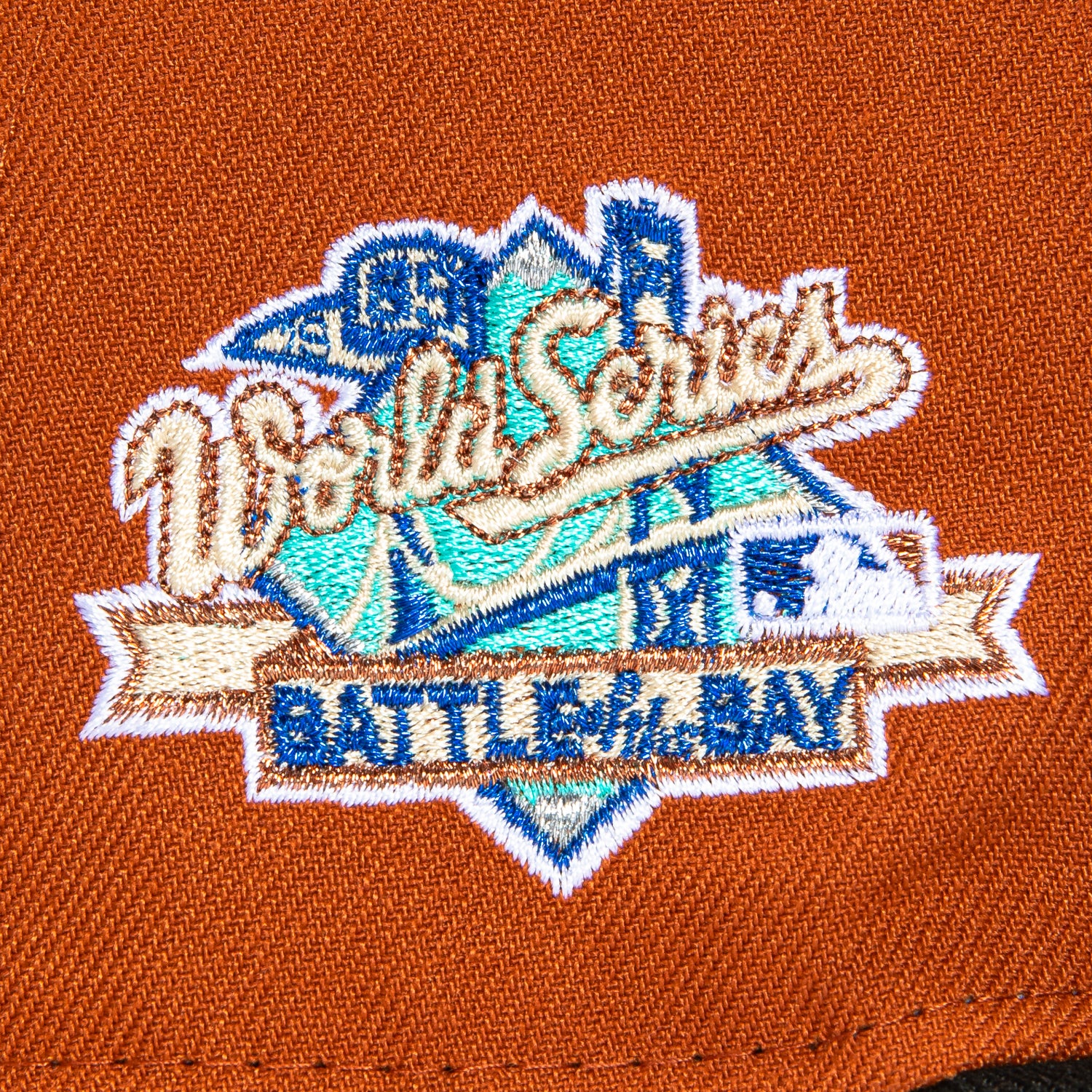 New Era 59Fifty San Francisco Giants Battle of the Bay Patch Script Hat - Burnt Orange, Black, Metallic Silver