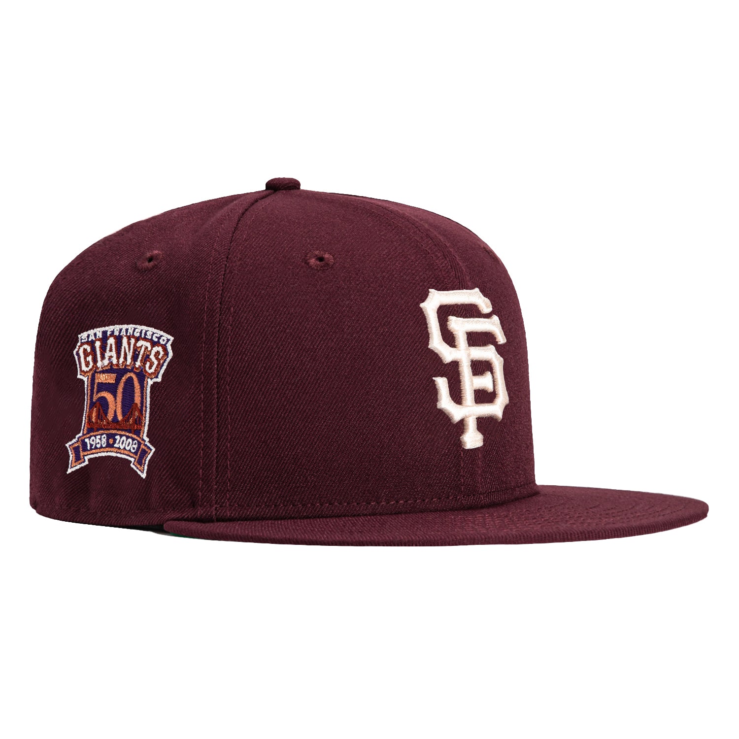 New Era 59Fifty Bordeaux San Francisco Giants 50th Anniversary Patch Hat - Maroon