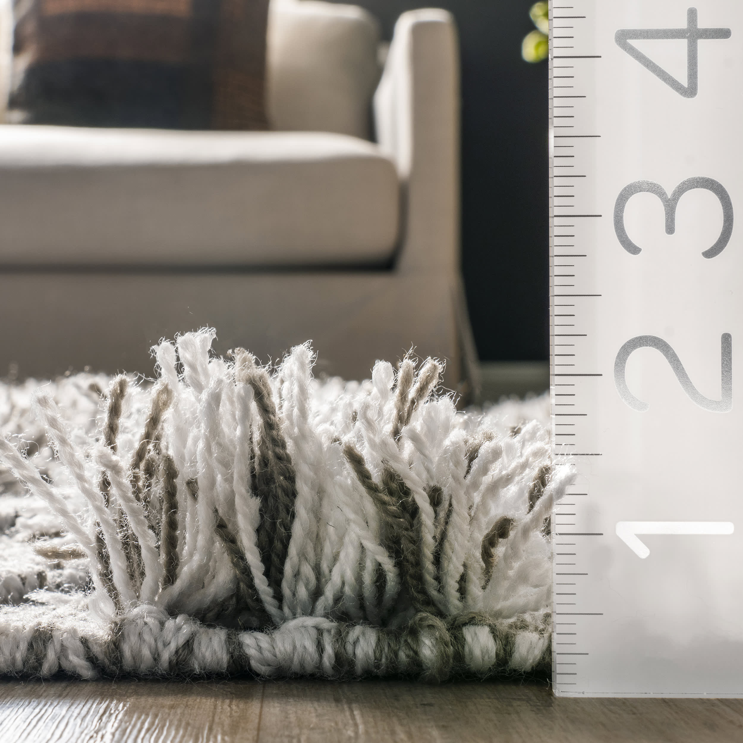 Textured Banded Rug | Grey