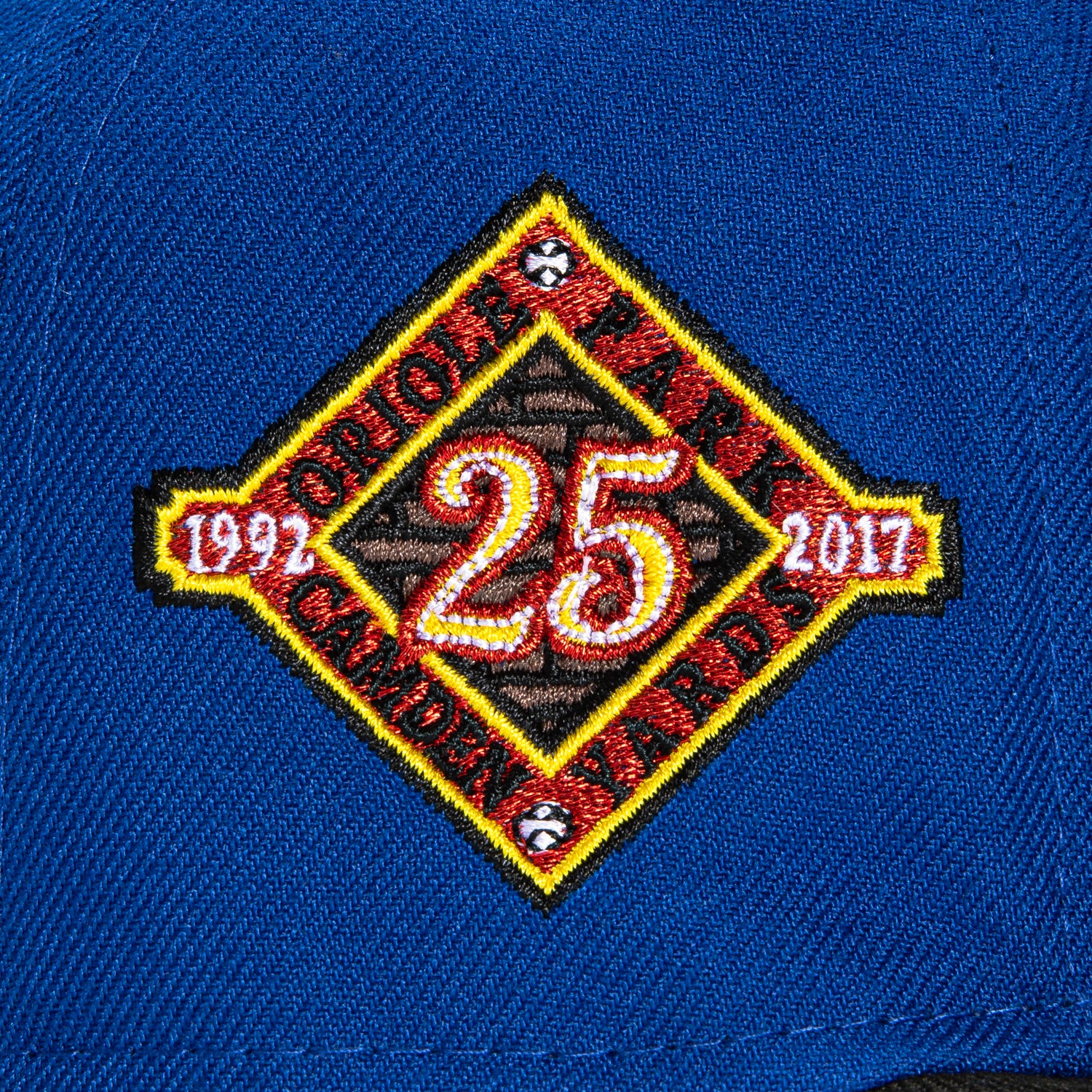 New Era 59Fifty Baltimore Orioles 25th Anniversary Stadium Patch Word Hat - Royal, Black, Gold