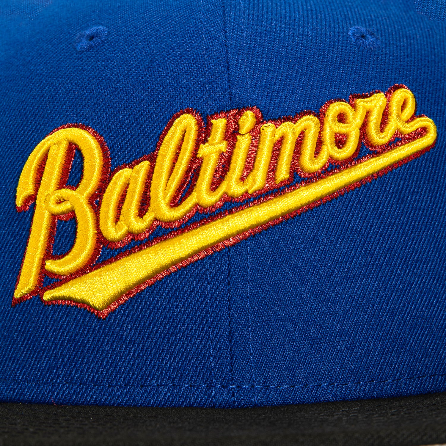 New Era 59Fifty Baltimore Orioles 25th Anniversary Stadium Patch Word Hat - Royal, Black, Gold