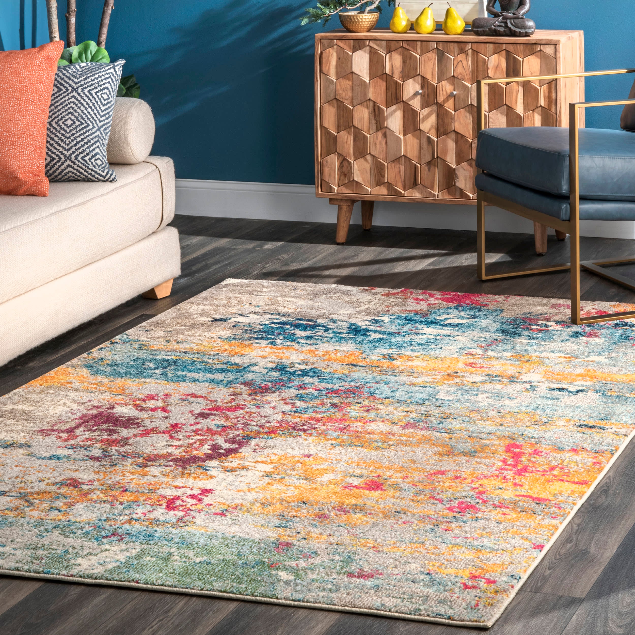 Abstract Nebula Rug | Multicolor