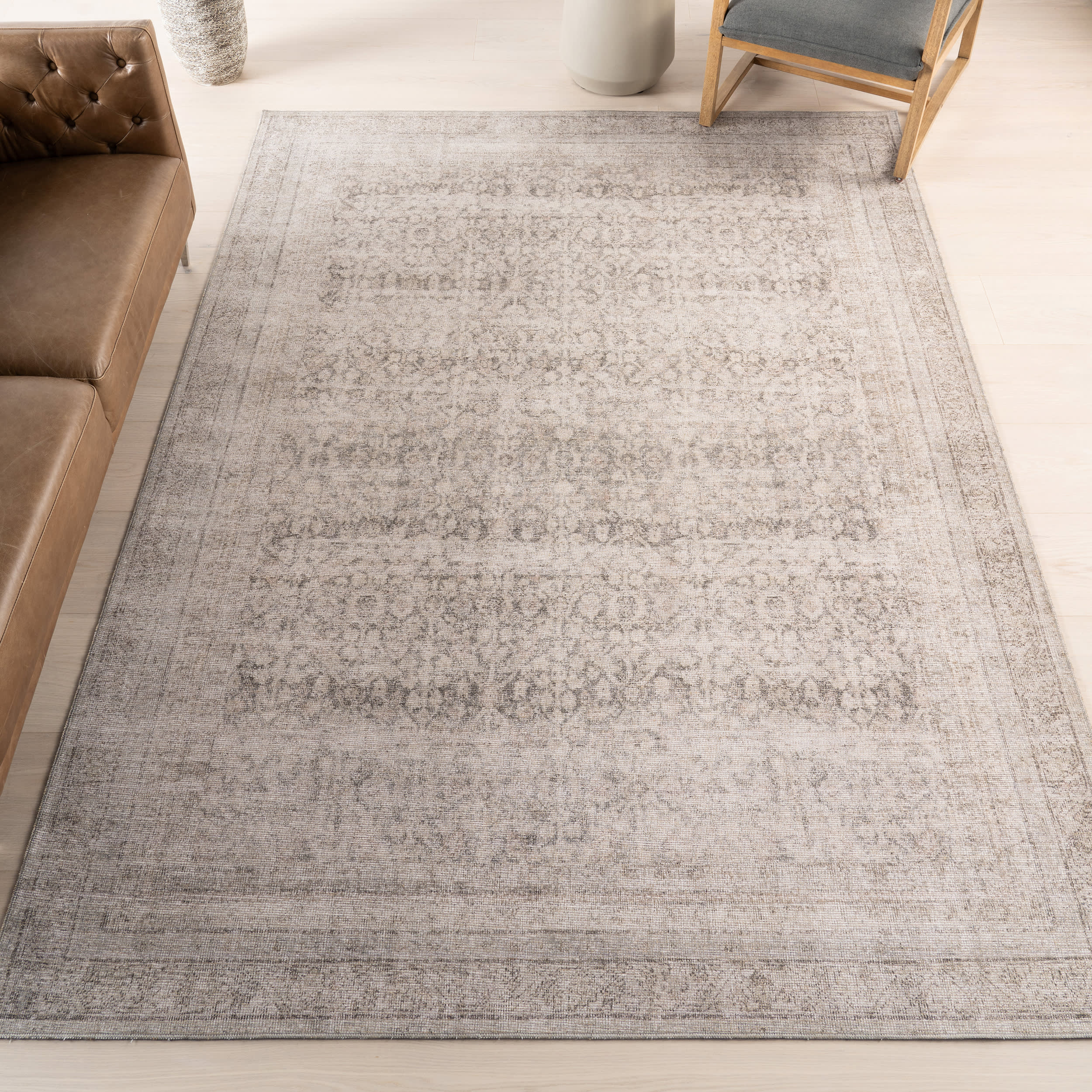 Basking Ridge Antiqued Jute-Blend Rug | Grey