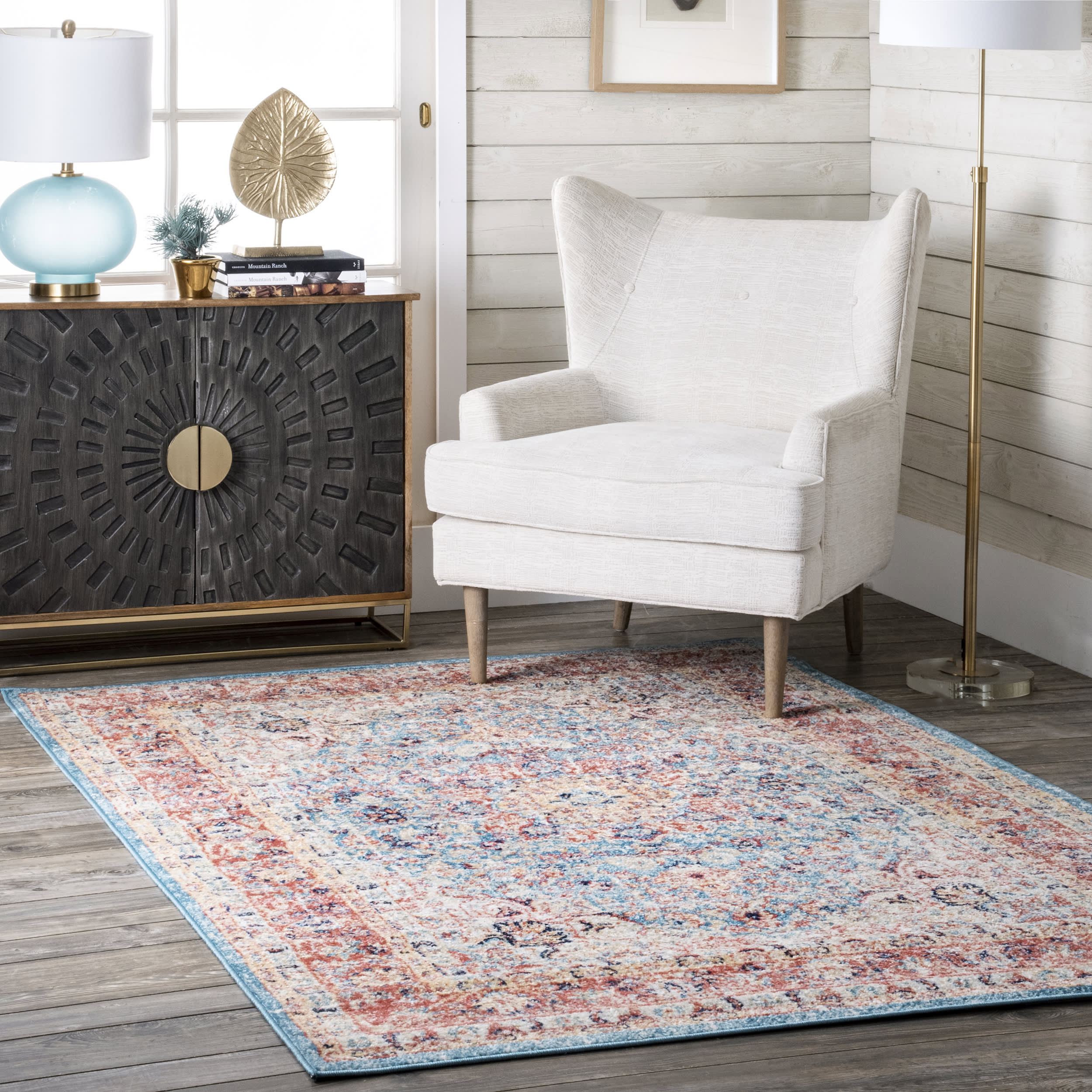 Distressed Persian Rug | Red