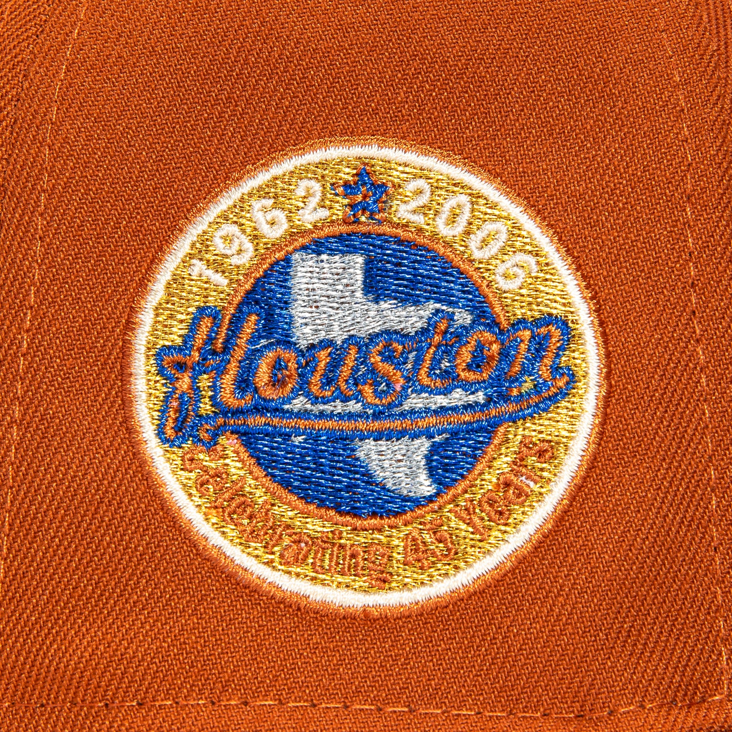 New Era 59Fifty Houston Astros 45 Years Patch Hat - Burnt Orange, Navy