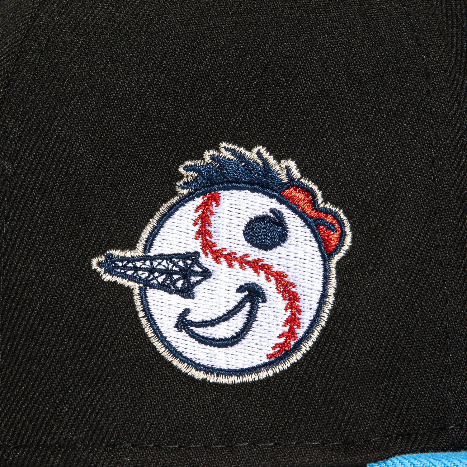 New Era 59Fifty Tulsa Drillers Oilers Logo Patch Script Hat - Black, Light Blue