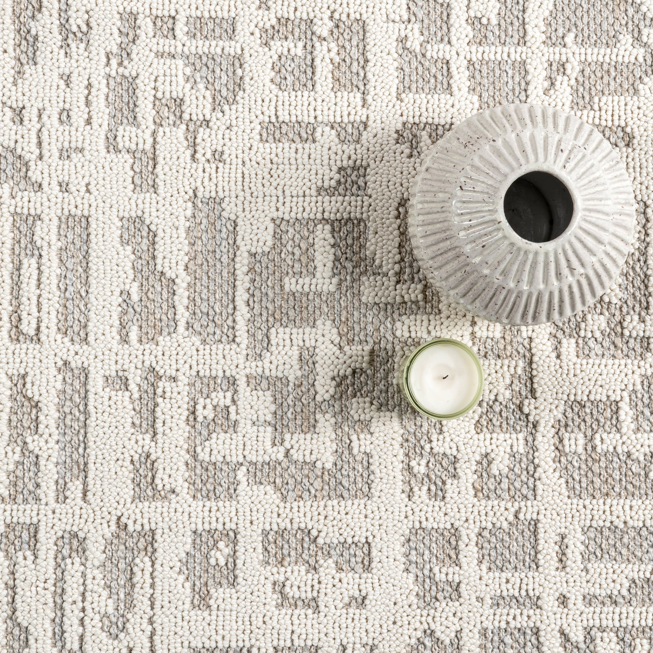 Helga Abstract Washable Rug | Light Grey