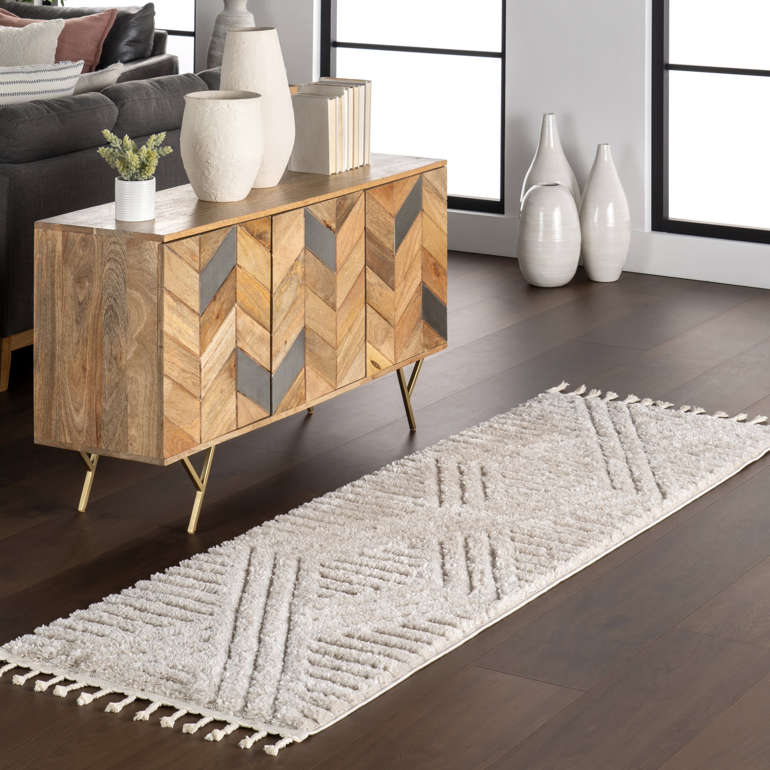 Ellie Traverse Shag Rug | Beige