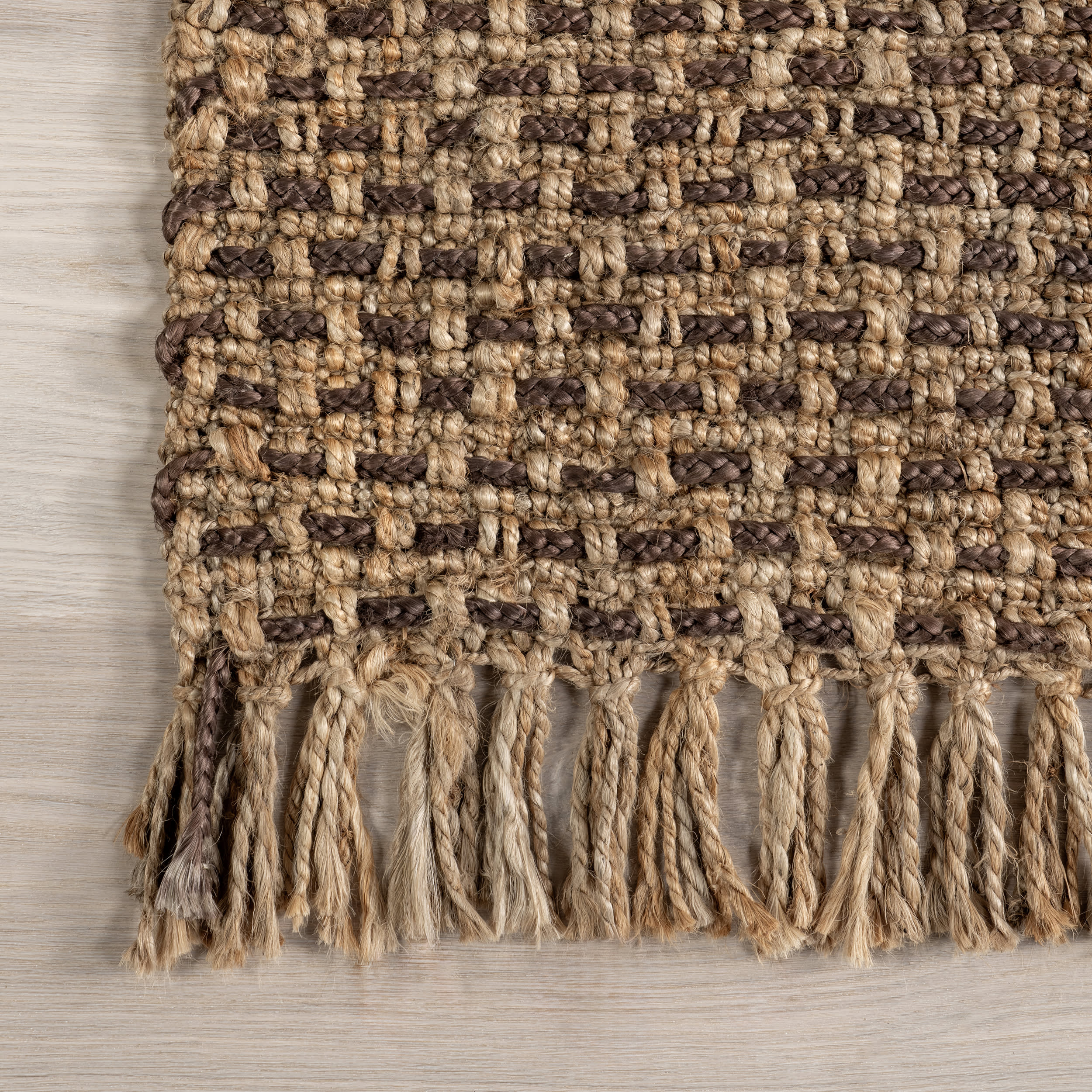 Pilar Jute Solid Tasseled Rug | Natural