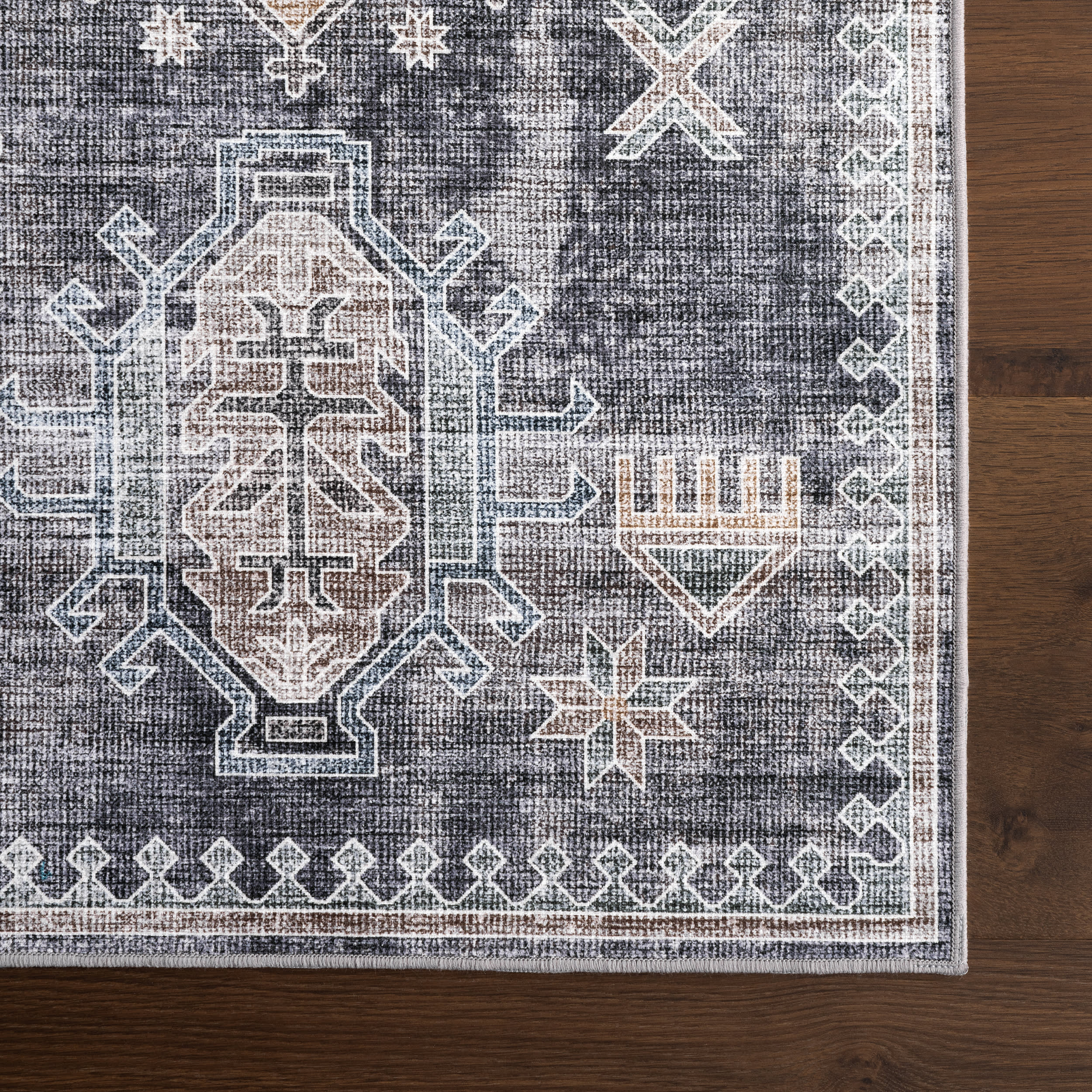 Araya Spill Proof Washable Rug | Charcoal