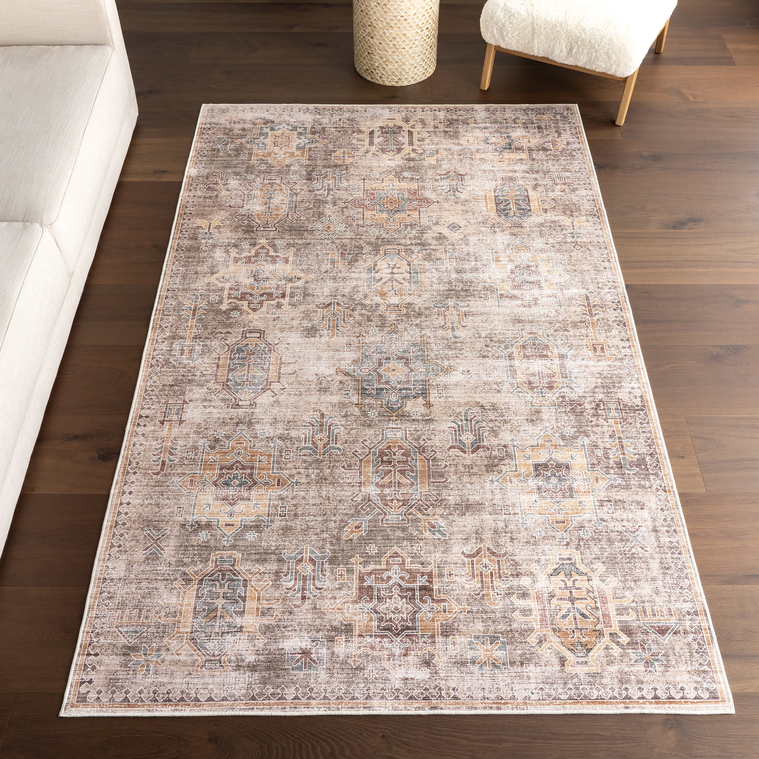 Araya Spill Proof Washable Rug | Sage Green