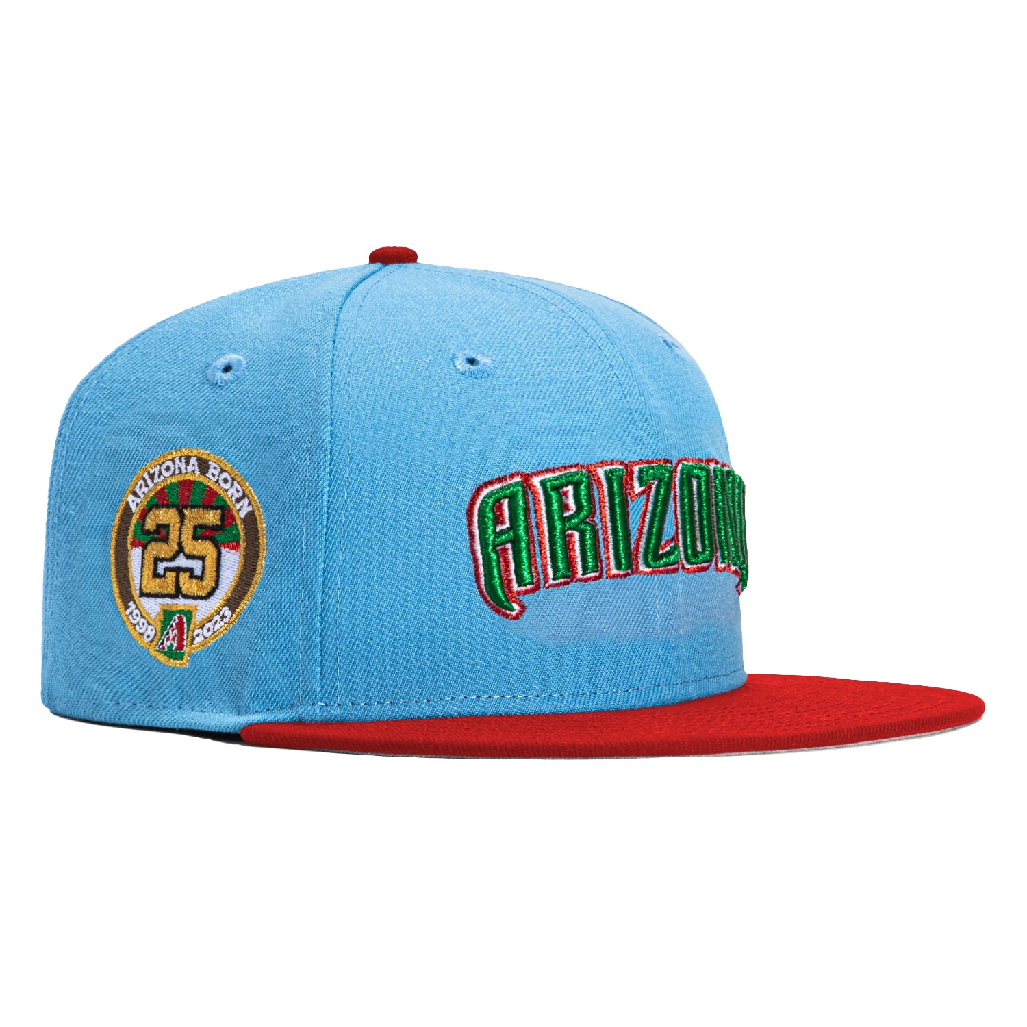 New Era 59Fifty Arizona Diamondbacks 25th Anniversary Patch Word Hat - Light Blue, Red