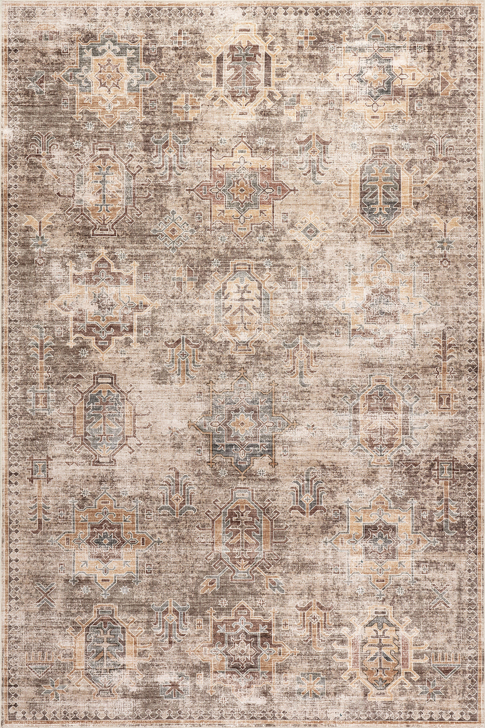 Araya Spill Proof Washable Rug | Sage Green