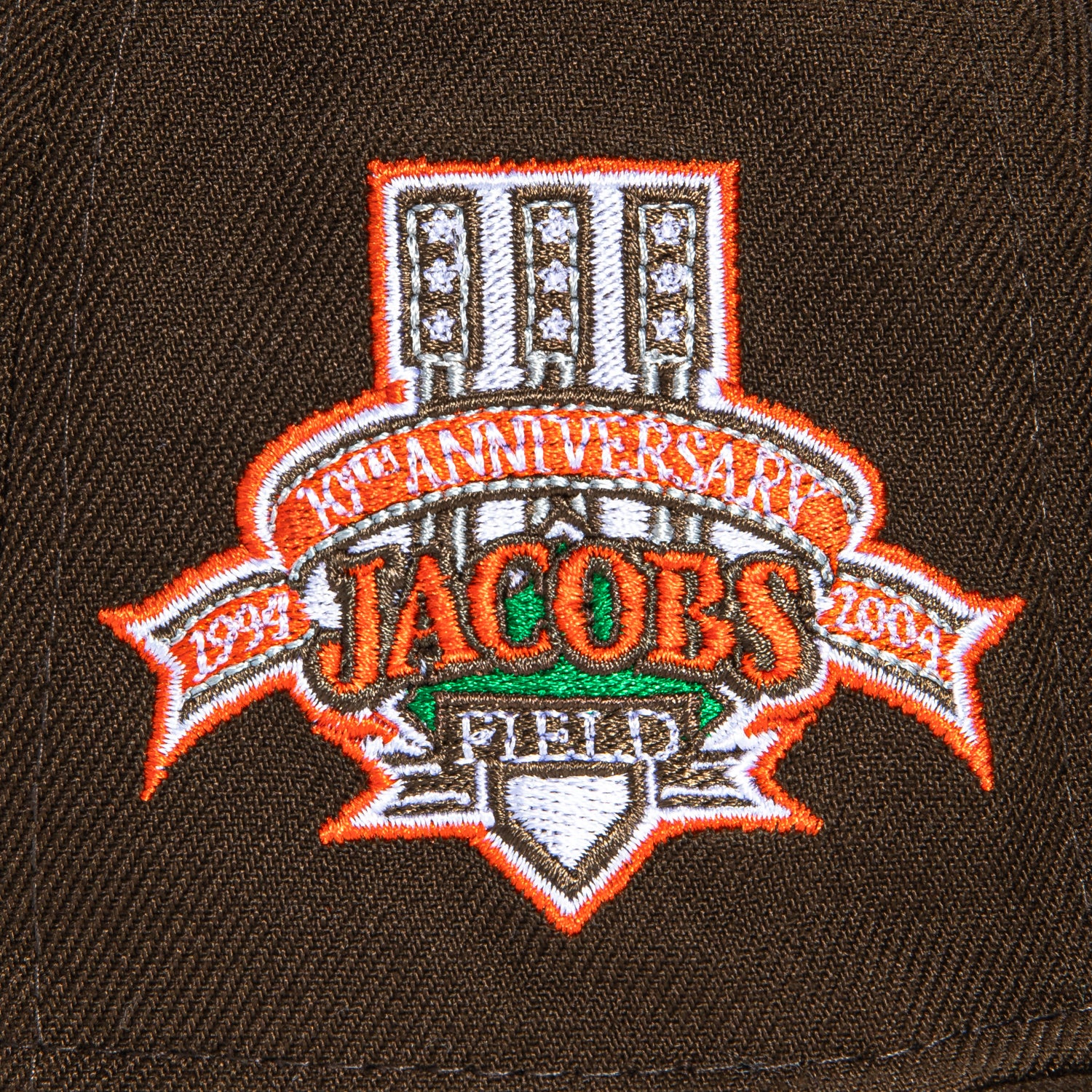 New Era 59Fifty Cleveland Indians Jacobs Field Patch Hat - Brown, Orange