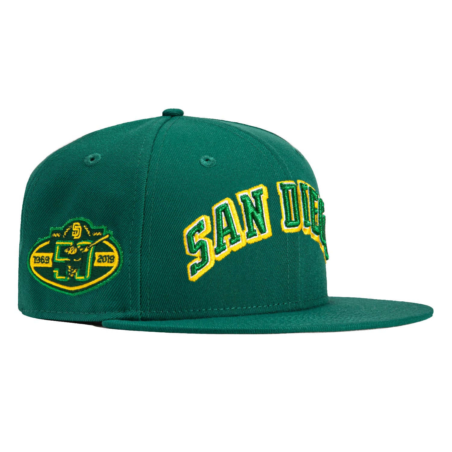 New Era 59Fifty San Diego Padres 50th Anniversary Patch Word Hat - Green, Kelly, Gold