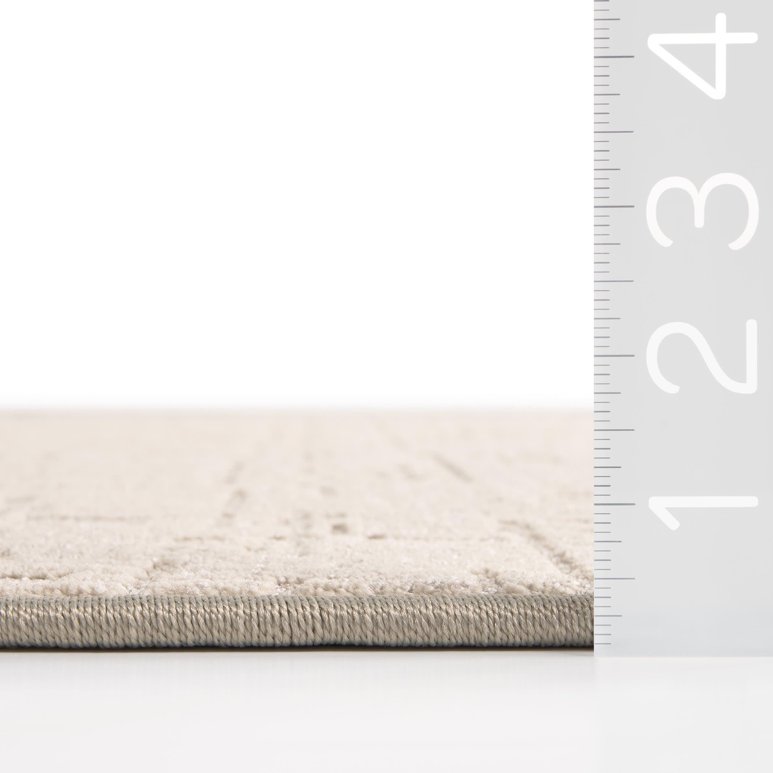 Phoebe Distressed Crosshatch Custom Rug | Beige