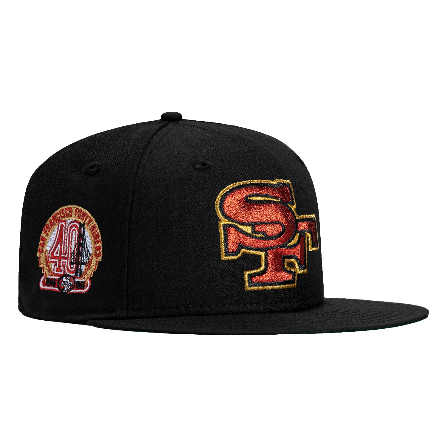 New Era 59Fifty Black Dome San Francisco 49ers 40th Anniversary Patch Hat -  Black