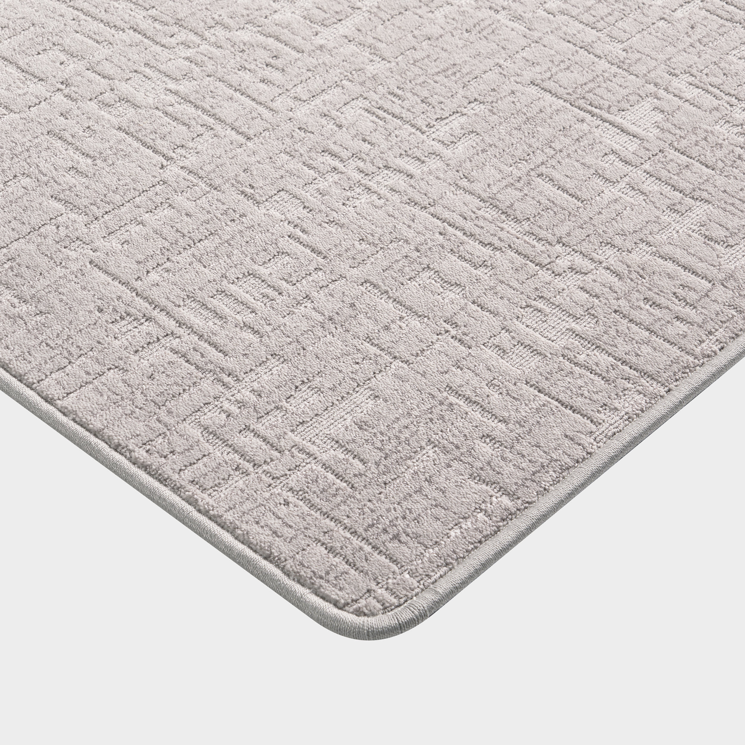 Phoebe Distressed Crosshatch Custom Rug | Grey