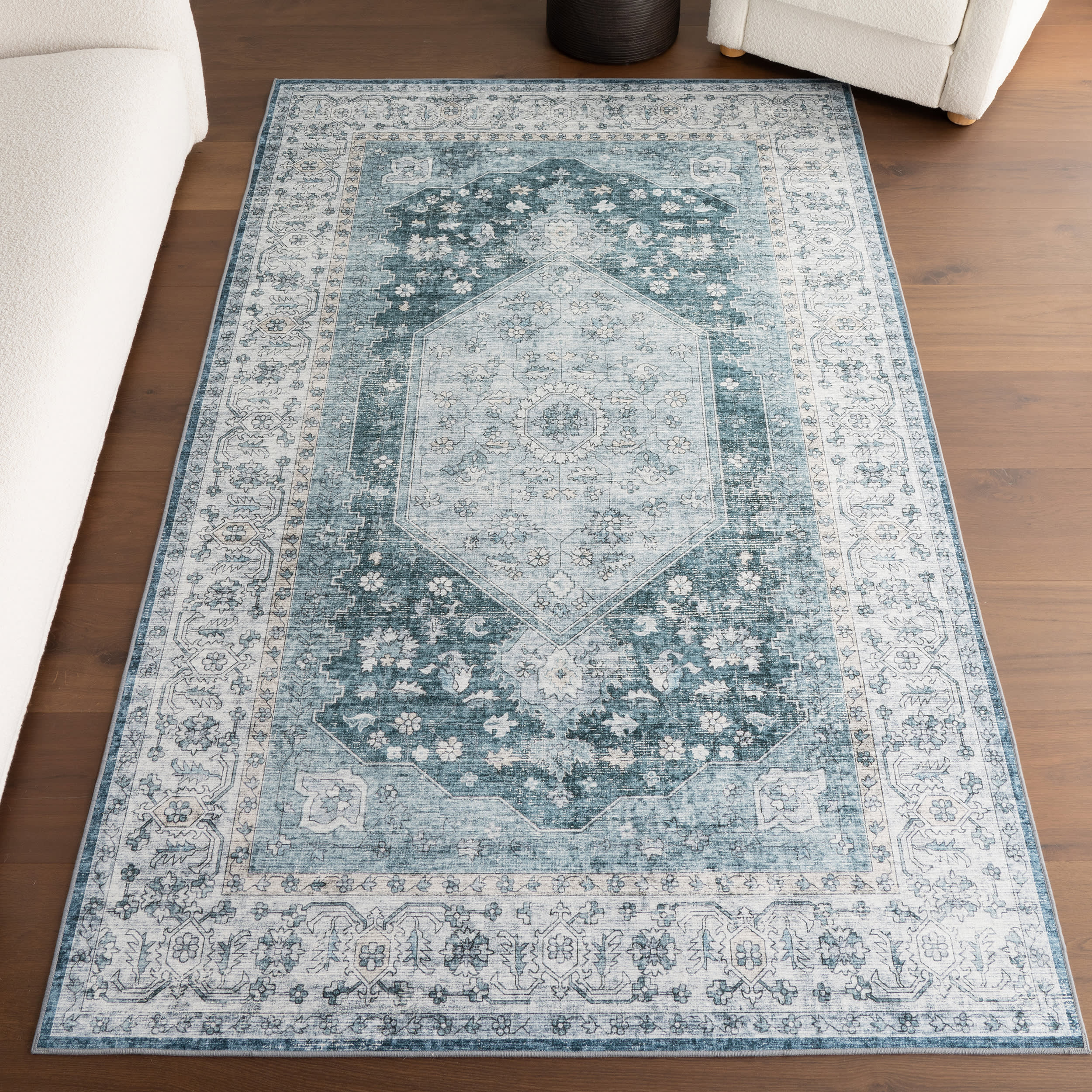 Nyomi Spill Proof Washable Rug | Green