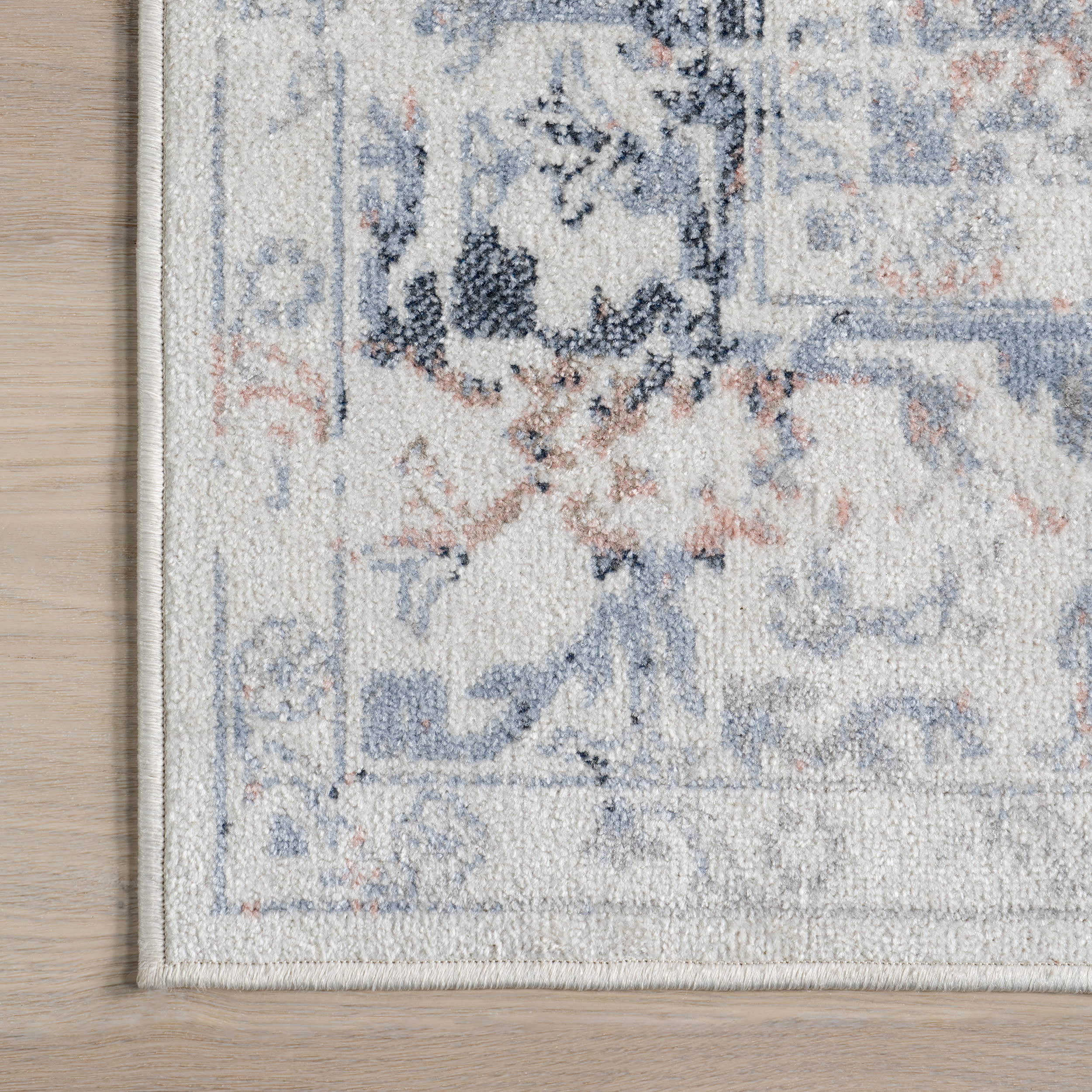 Charlisa Washable Faded Snowflake Rug | Blue