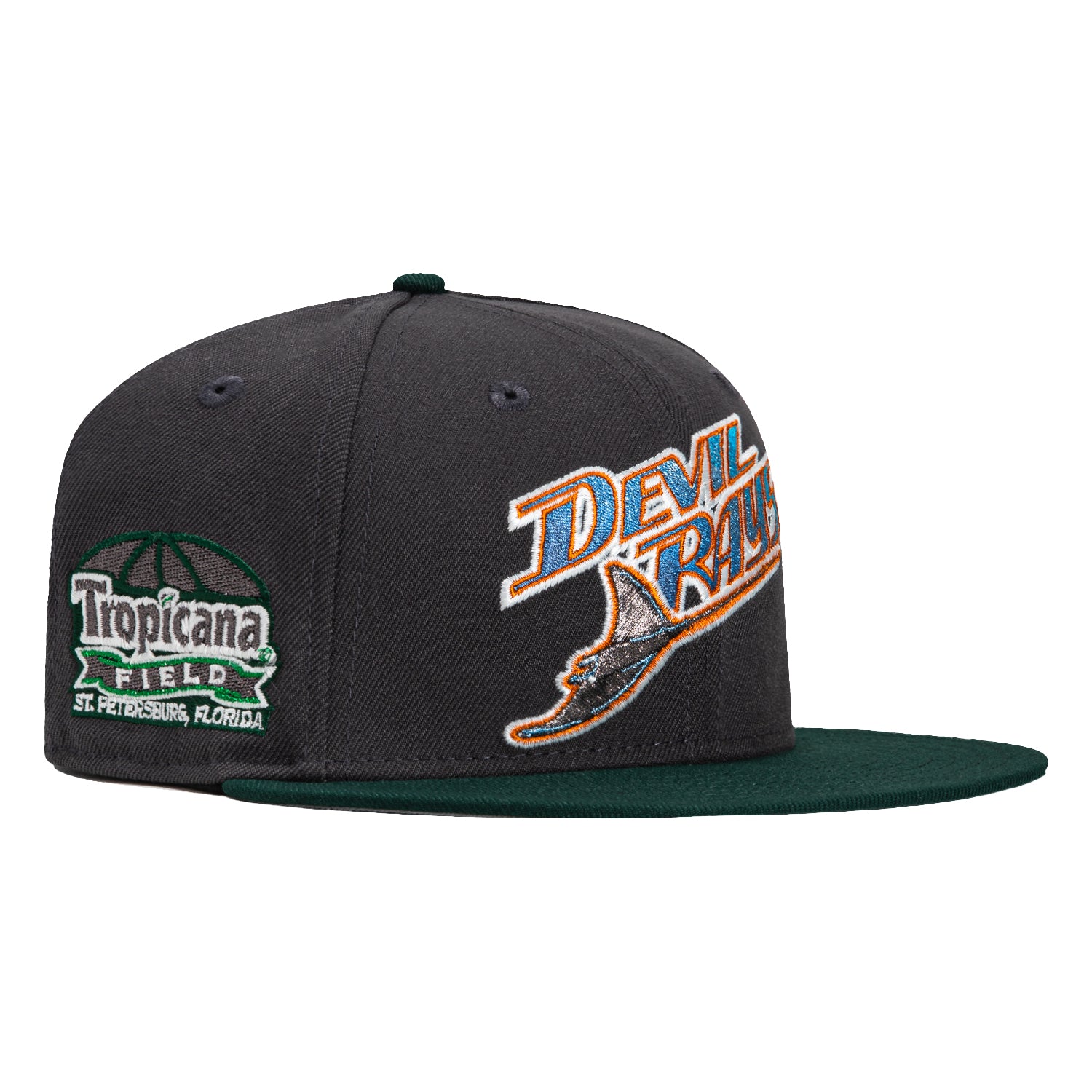 New Era 59Fifty Calle Ocho Tampa Bay Rays Tropicana Field Patch Logo Hat - Graphite, Green