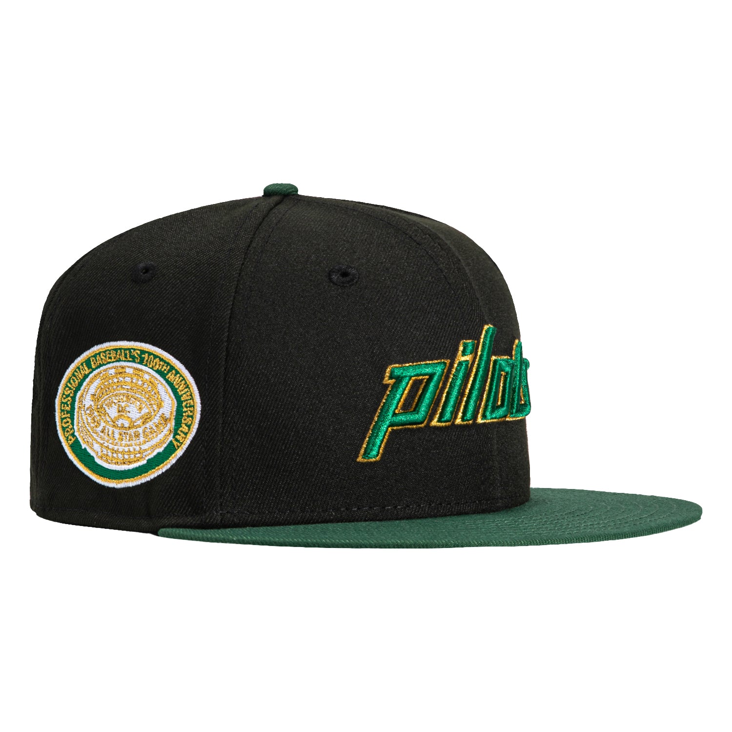 New Era 59Fifty Seattle Pilots 1969 All Star Game Patch Hat - Black, Green, Metallic Gold