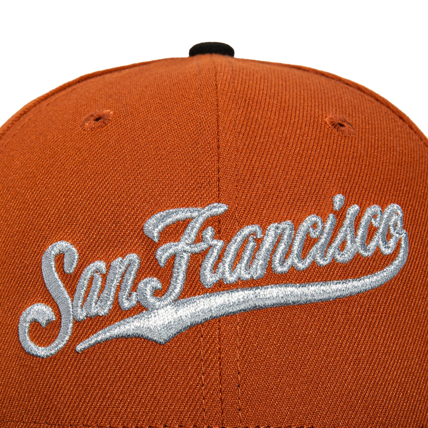 New Era 59Fifty San Francisco Giants Battle of the Bay Patch Script Hat - Burnt Orange, Black, Metallic Silver