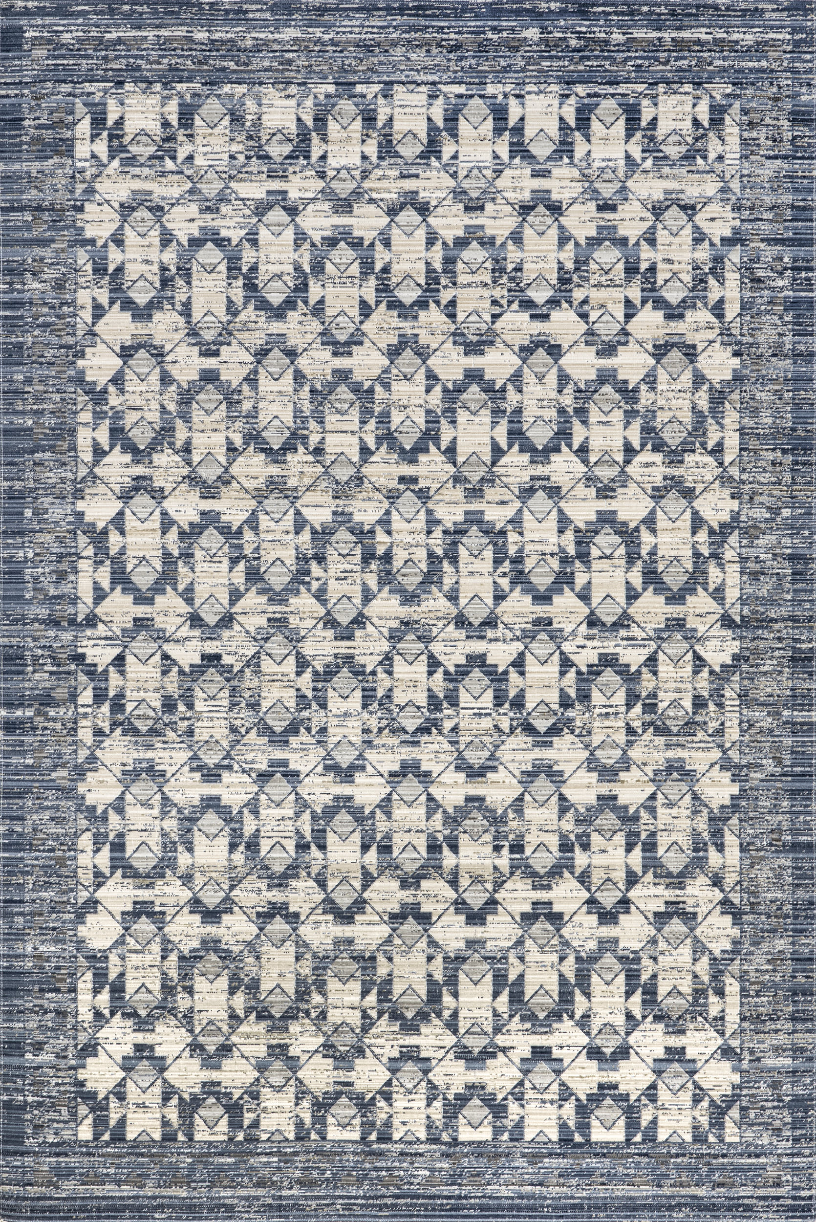 Kelsie Kaleidoscope Washable Indoor/Outdoor Rug | Blue