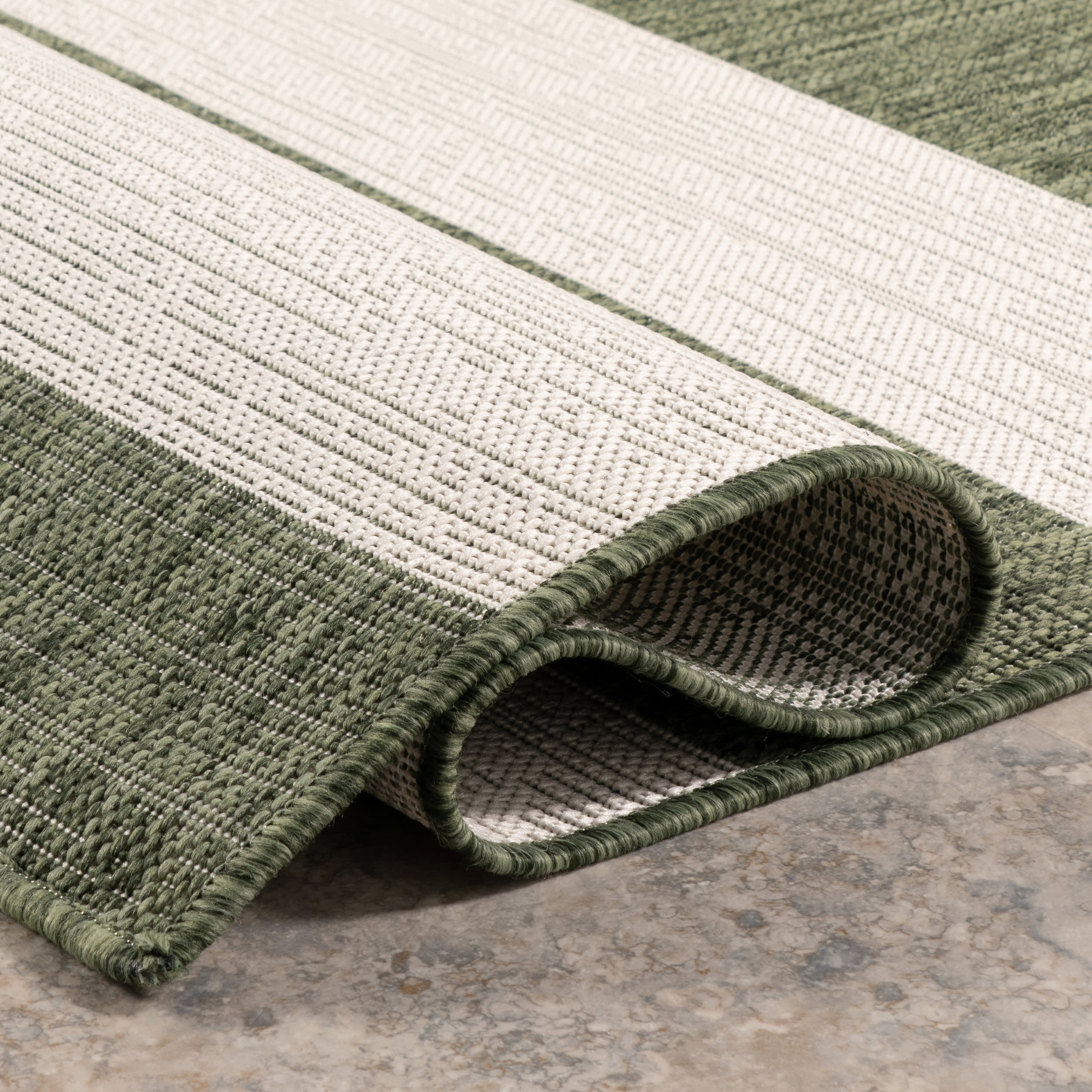 Ariah Wide Stripes Indoor/Outdoor Rug | Green