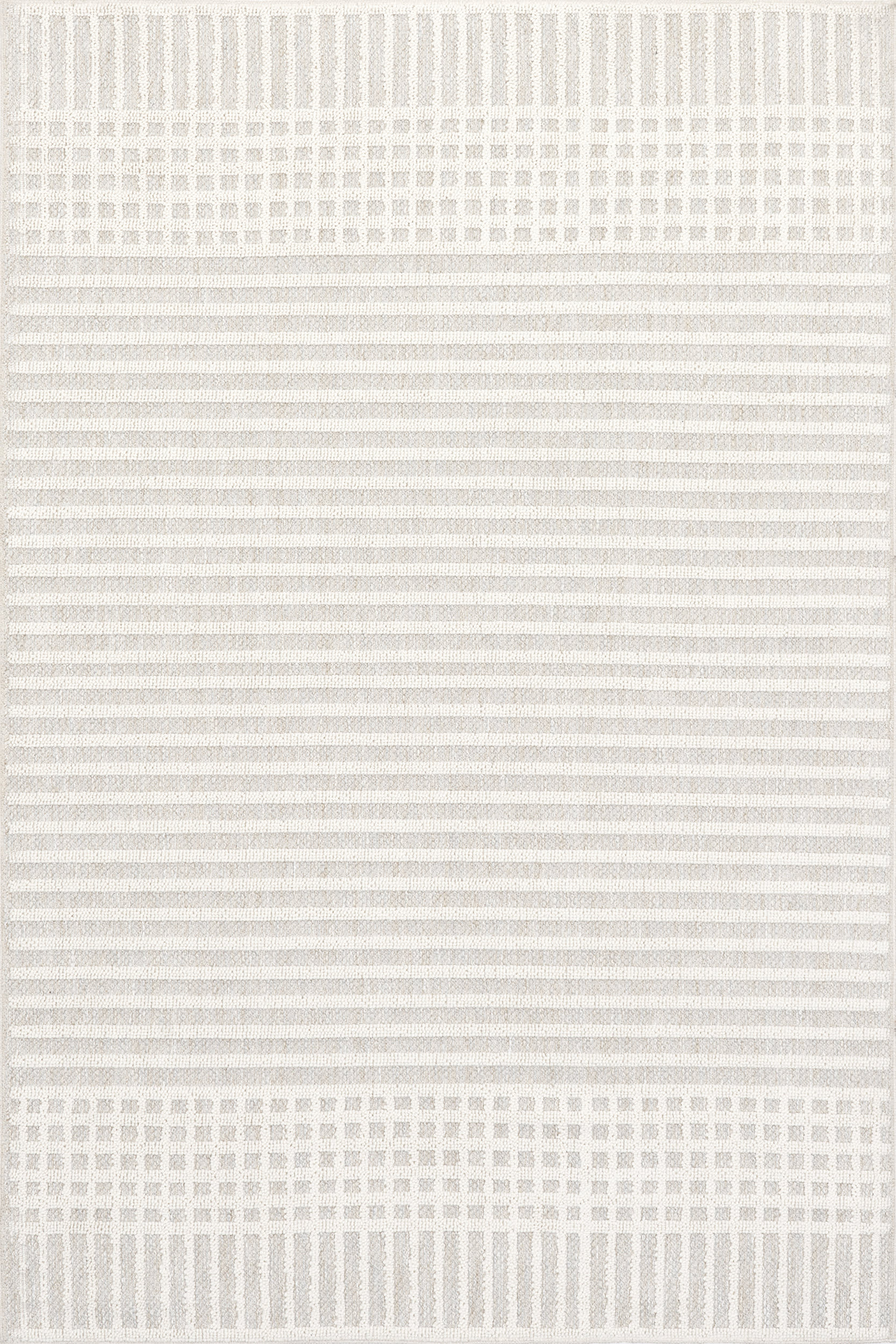 Fredrika Geometric Washable Rug | Light Grey