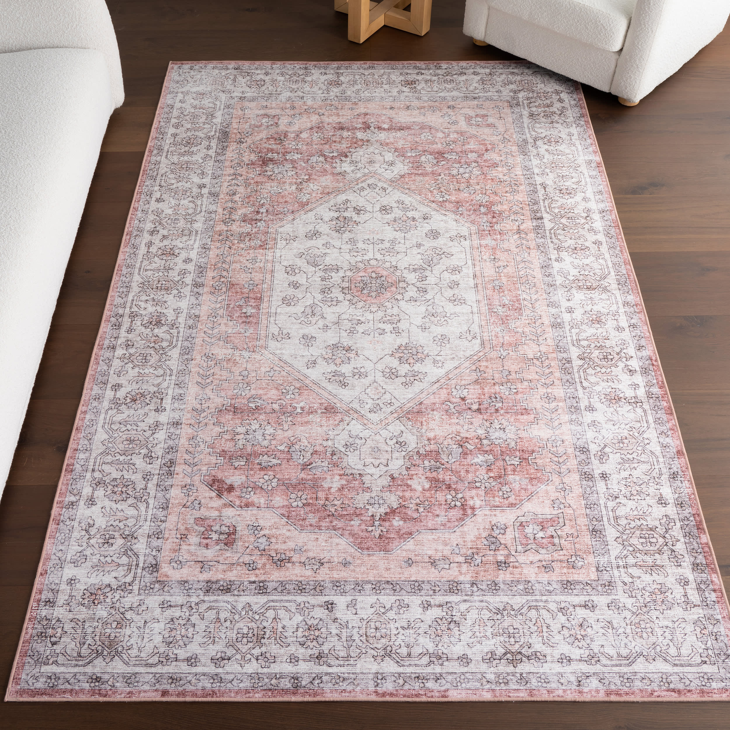 Nyomi Spill Proof Washable Rug | Ivory