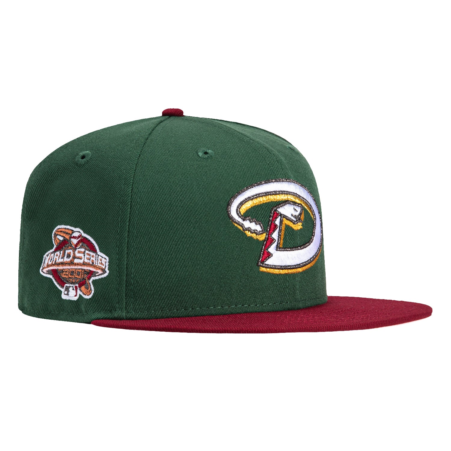 New Era 59Fifty Velvet Ham Arizona Diamondbacks 2001 World Series Patch D Hat - Green, Cardinal