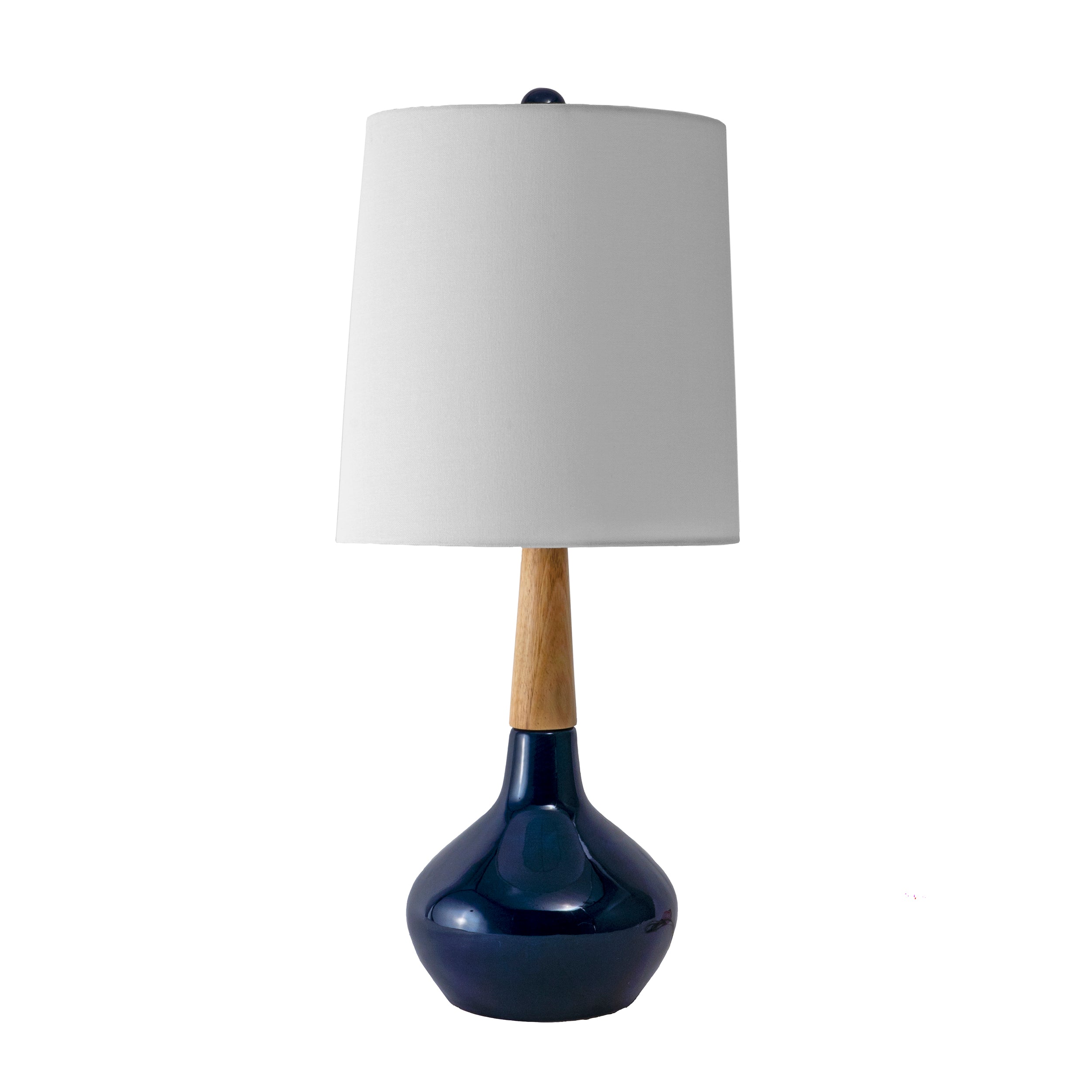 25-inch Kayla Ogee Ceramic Vase Table Lamp | Navy