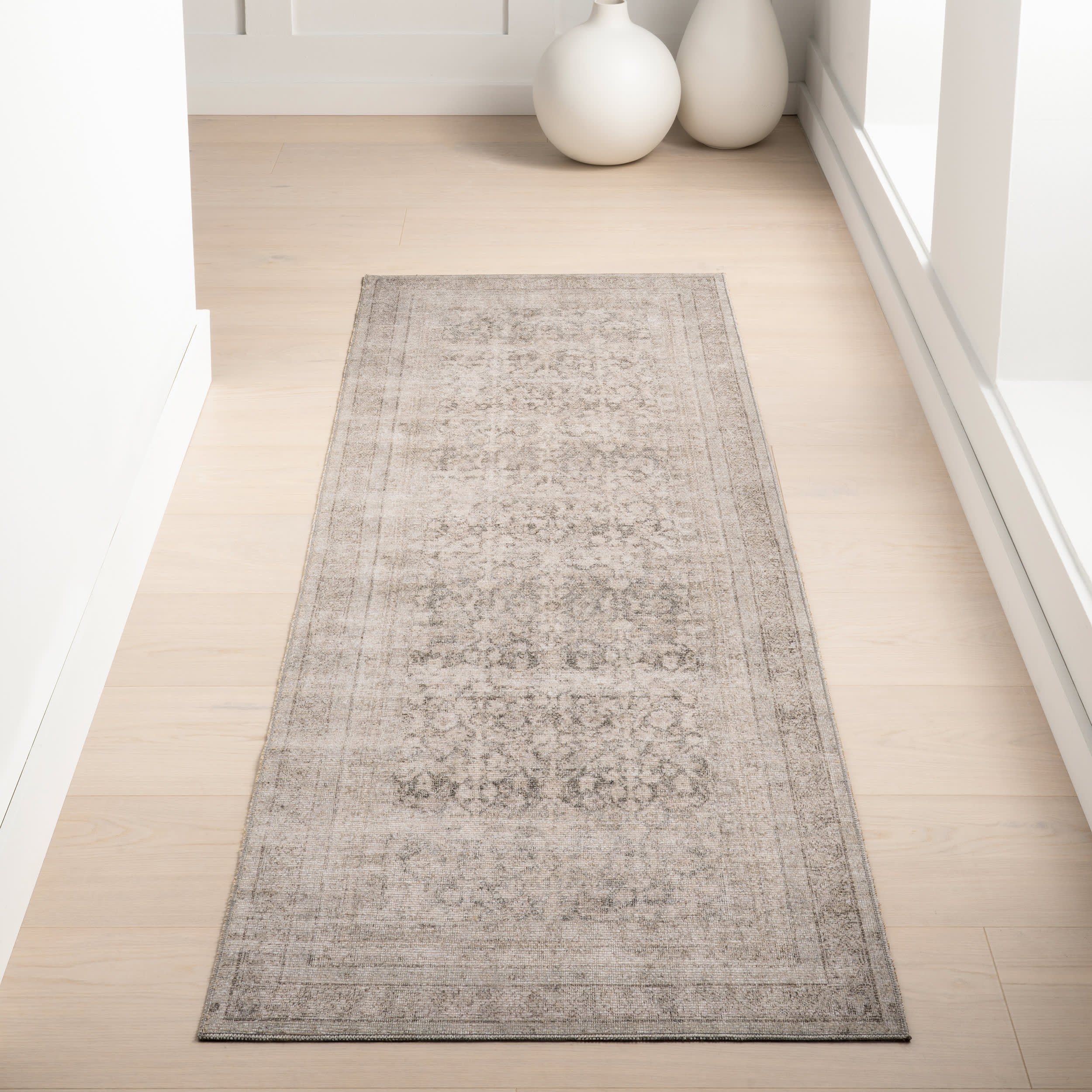 Basking Ridge Antiqued Jute-Blend Rug | Grey